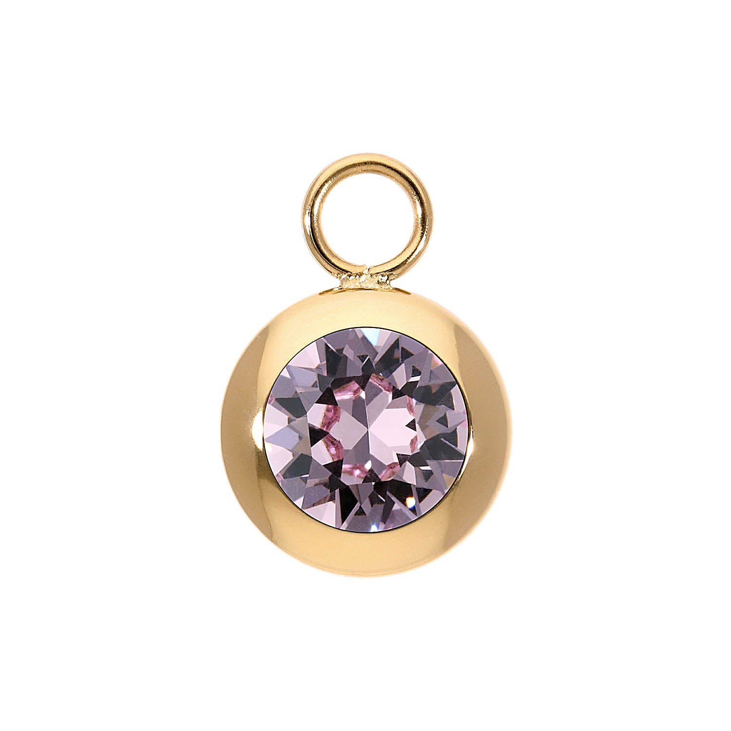 Tondo Charm 13 mm - Gold light amethyst