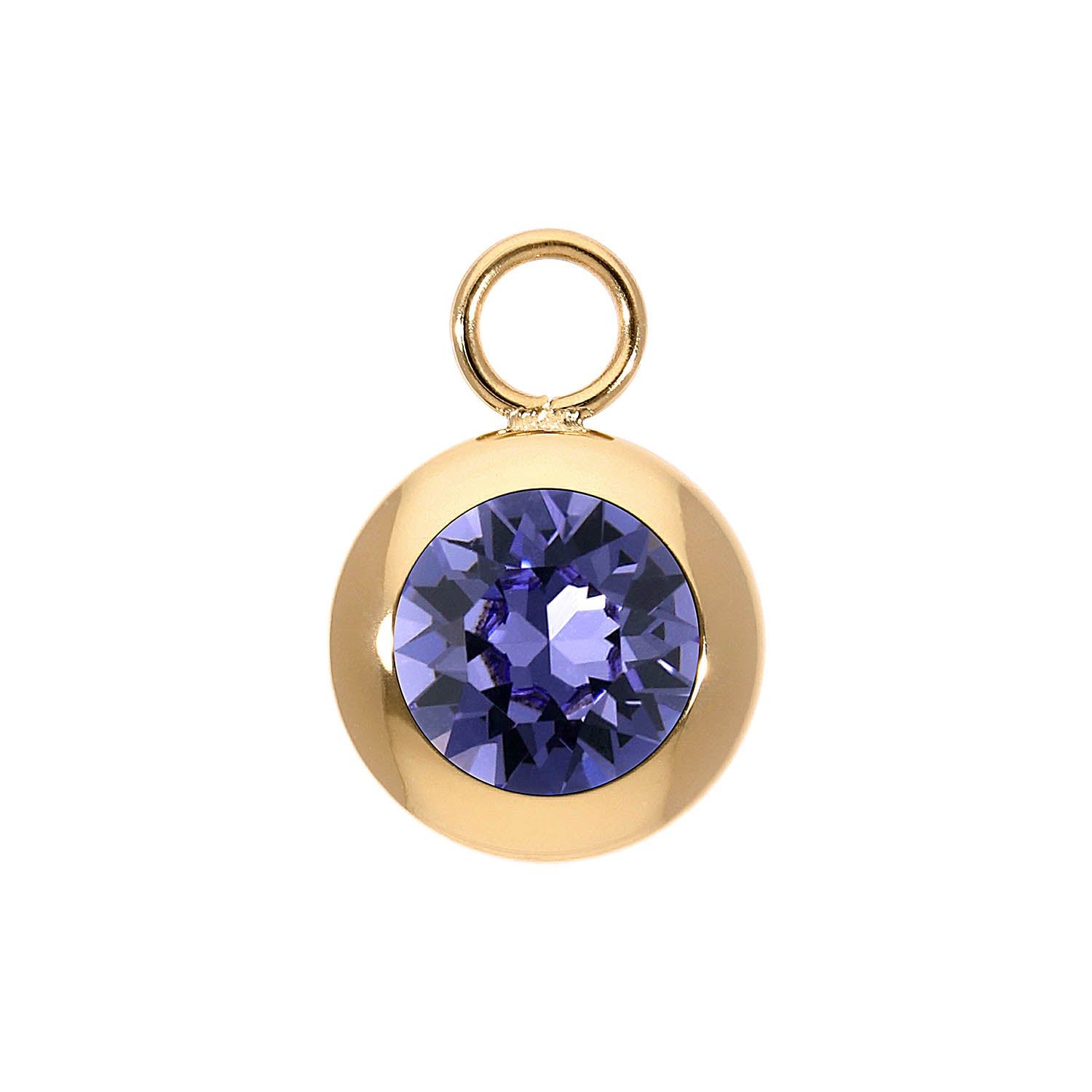 Tondo Charm 13 mm - Gold tanzanite