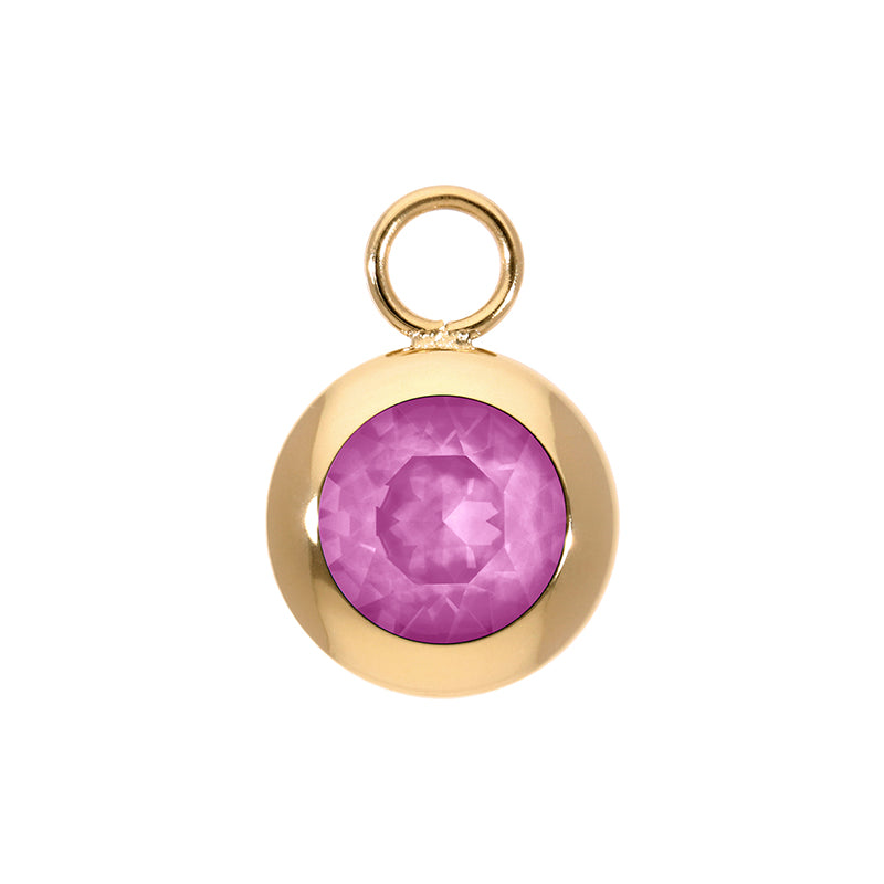 Tondo Charm 13 mm - Gold Crystal Orchid Ignite