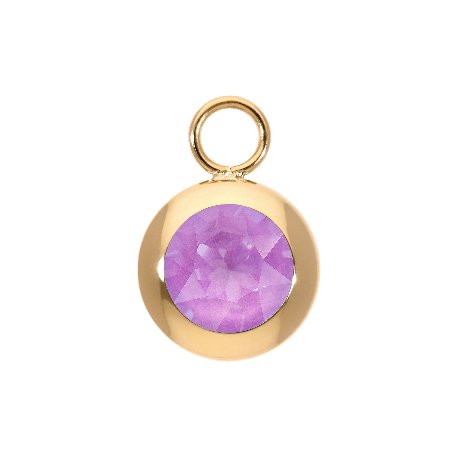 Tondo Charm 13 mm - Gold Crystal Electric Violet Ignite