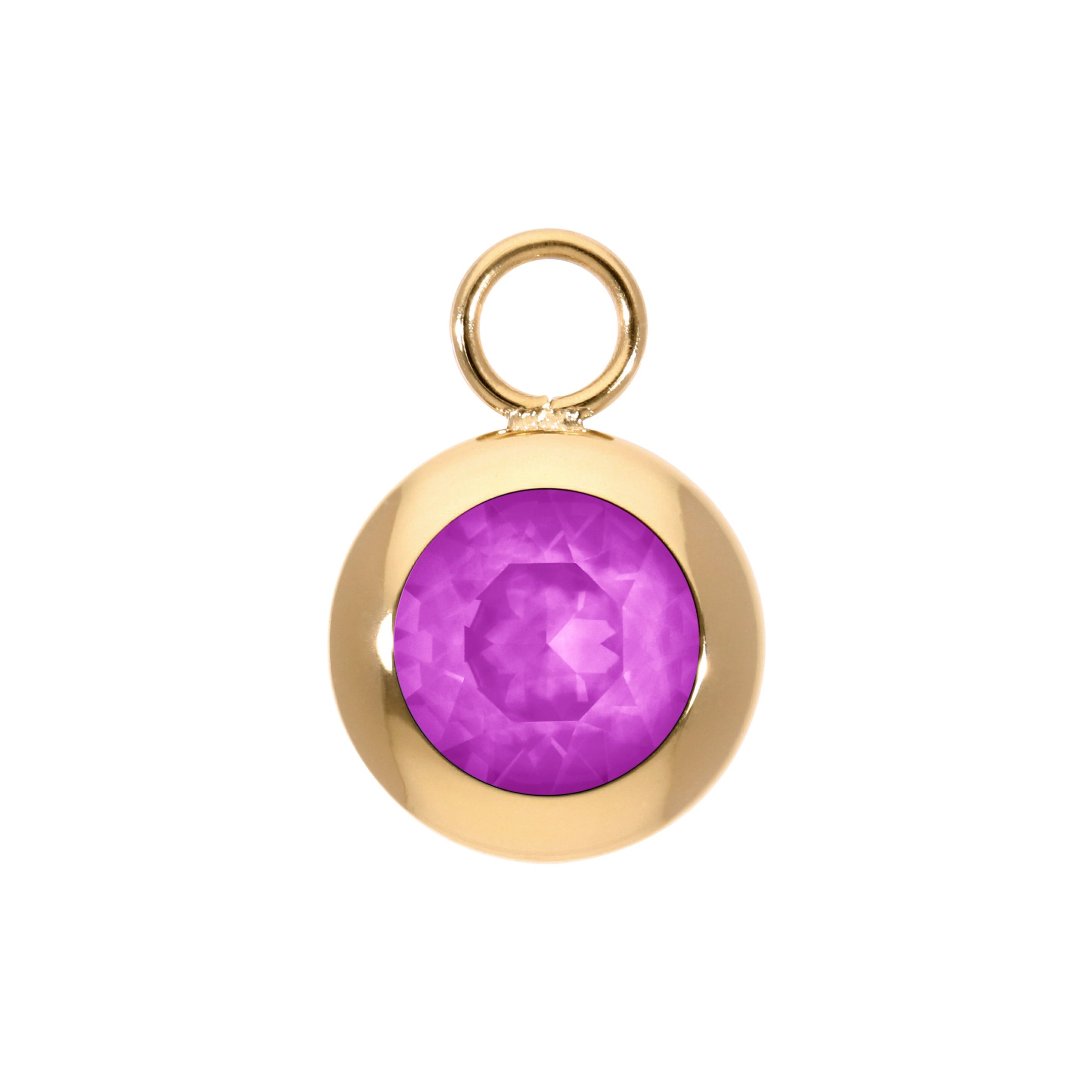 Tondo Charm 13 mm - Gold Crystal Electric Violet Ignite