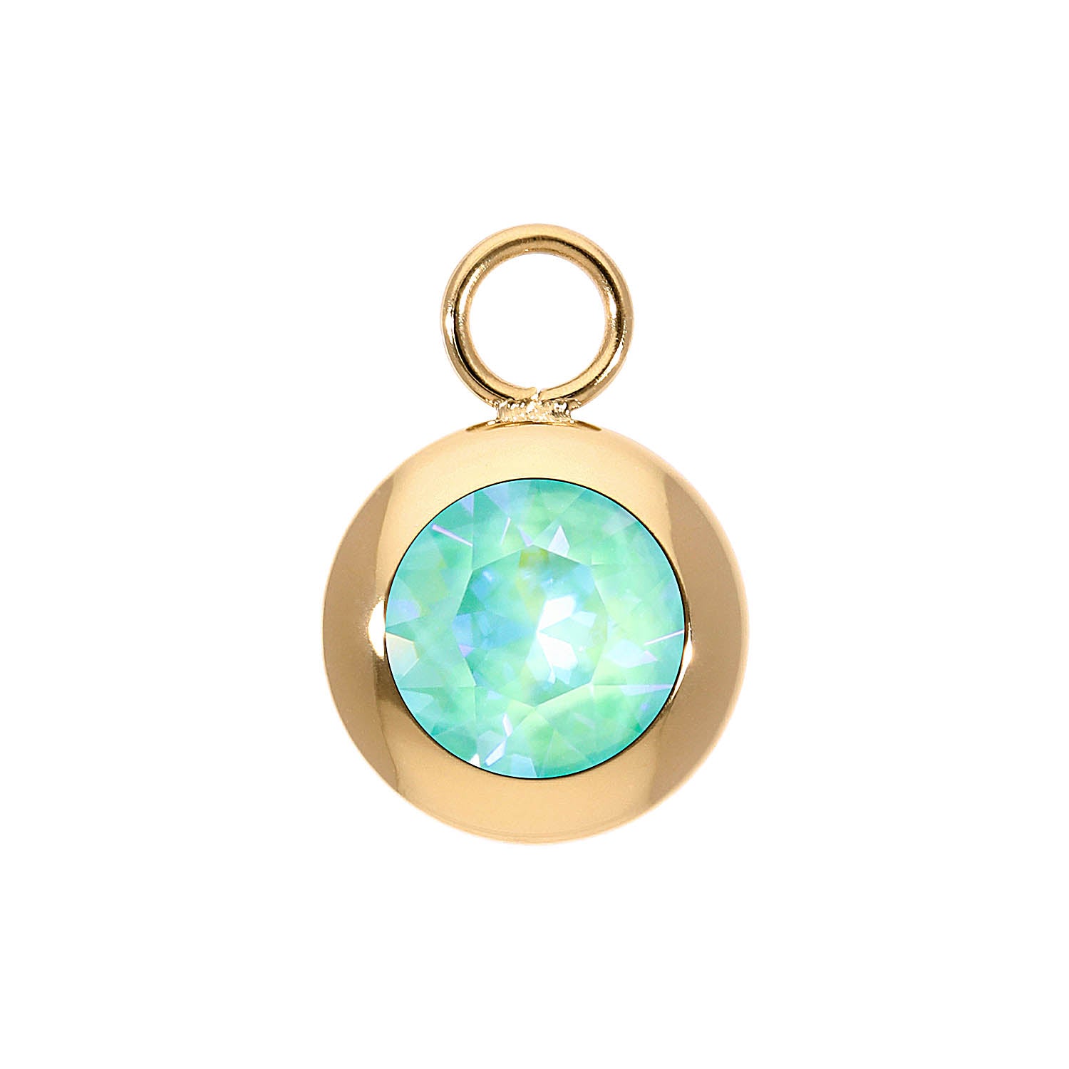 Tondo Charm 13 mm - Gold silky sage delite