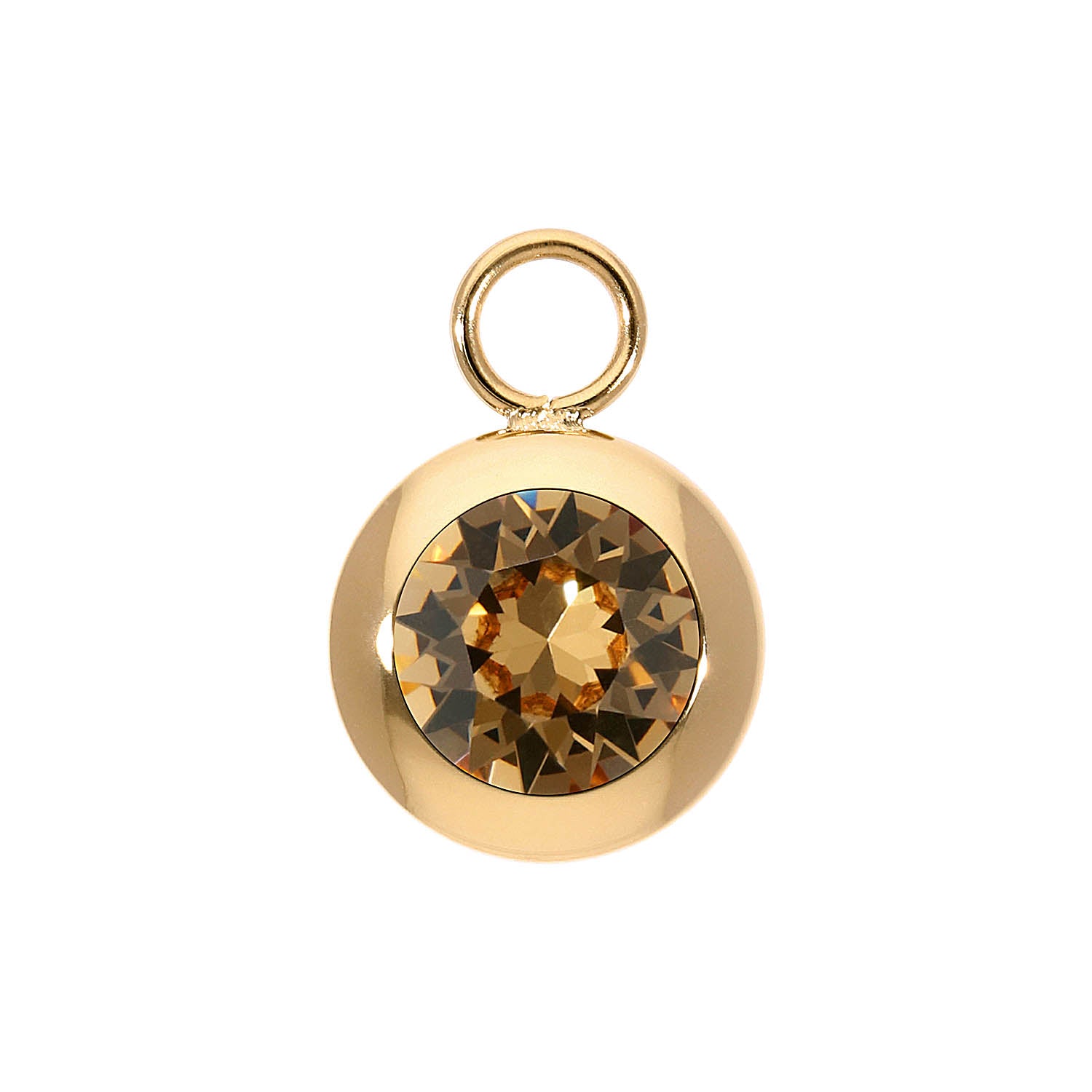Tondo Charm 13 mm - Gold light colorado topaz