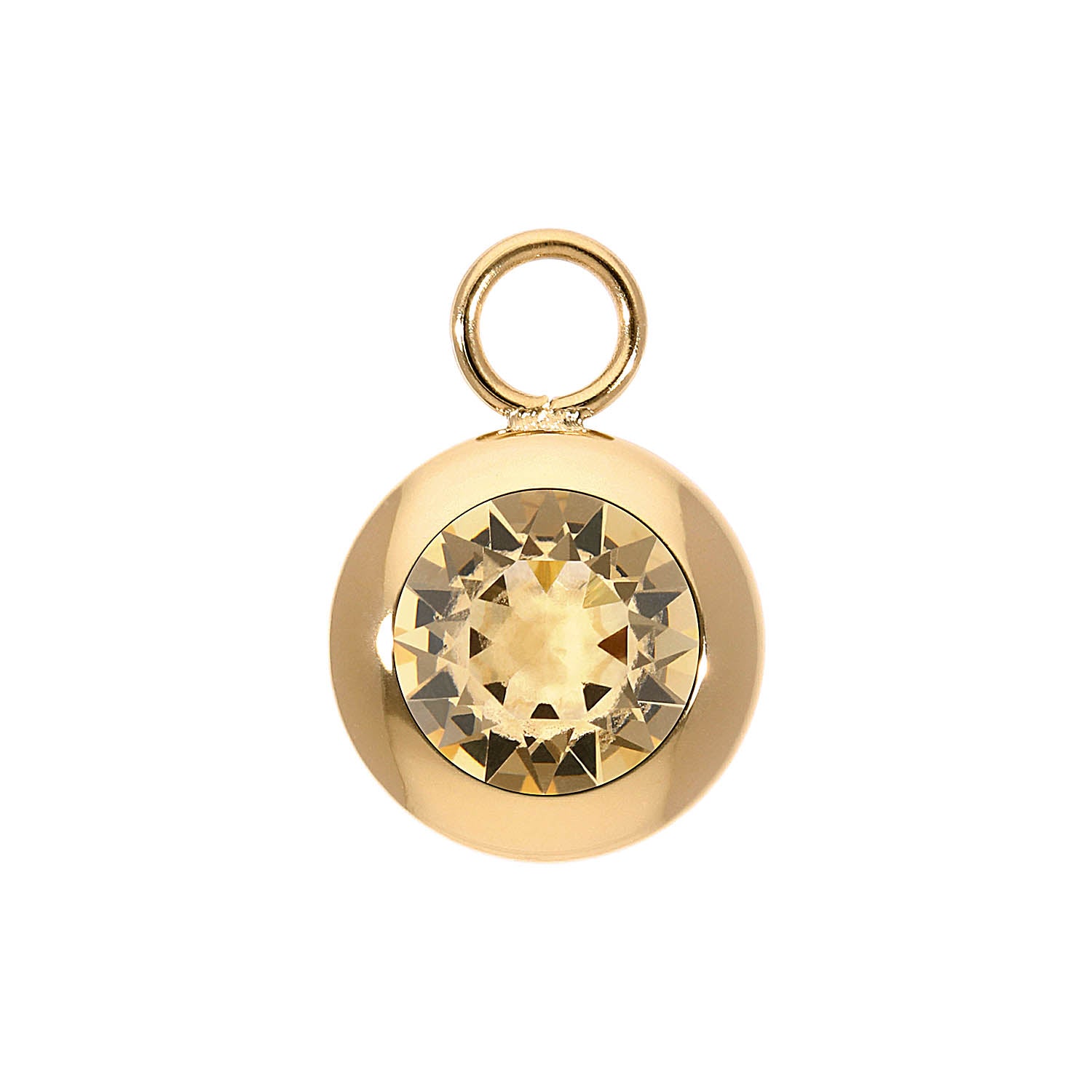 Tondo Charm 13 mm - Gold light colorado topaz ignite