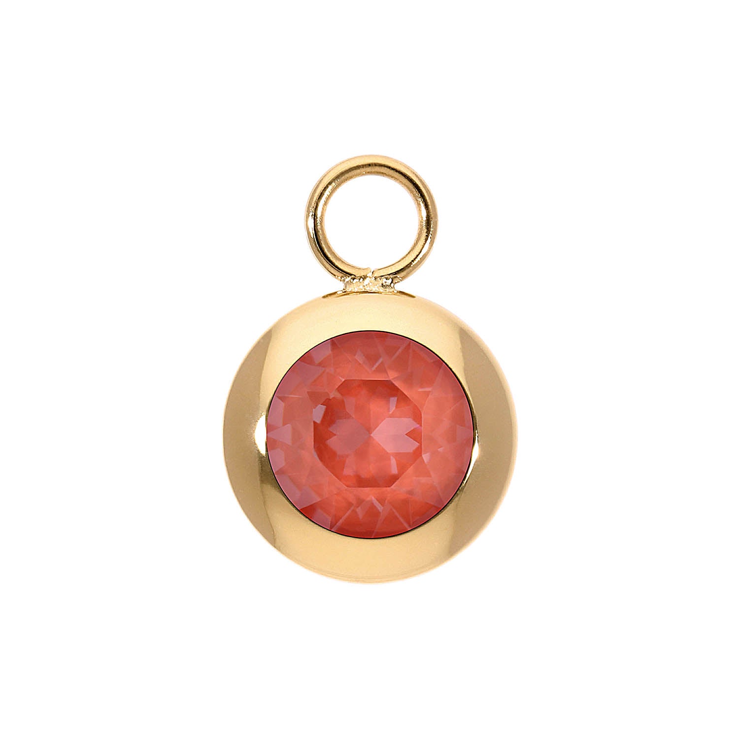 Tondo Charm 13 mm - Gold crystal maroon ignite