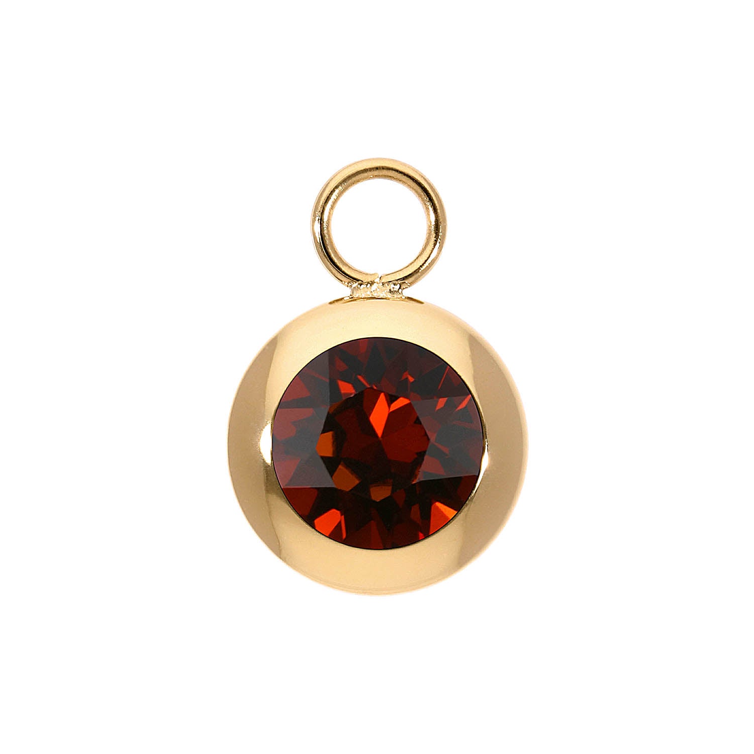 Tondo Charm 13 mm - Gold smoked amber