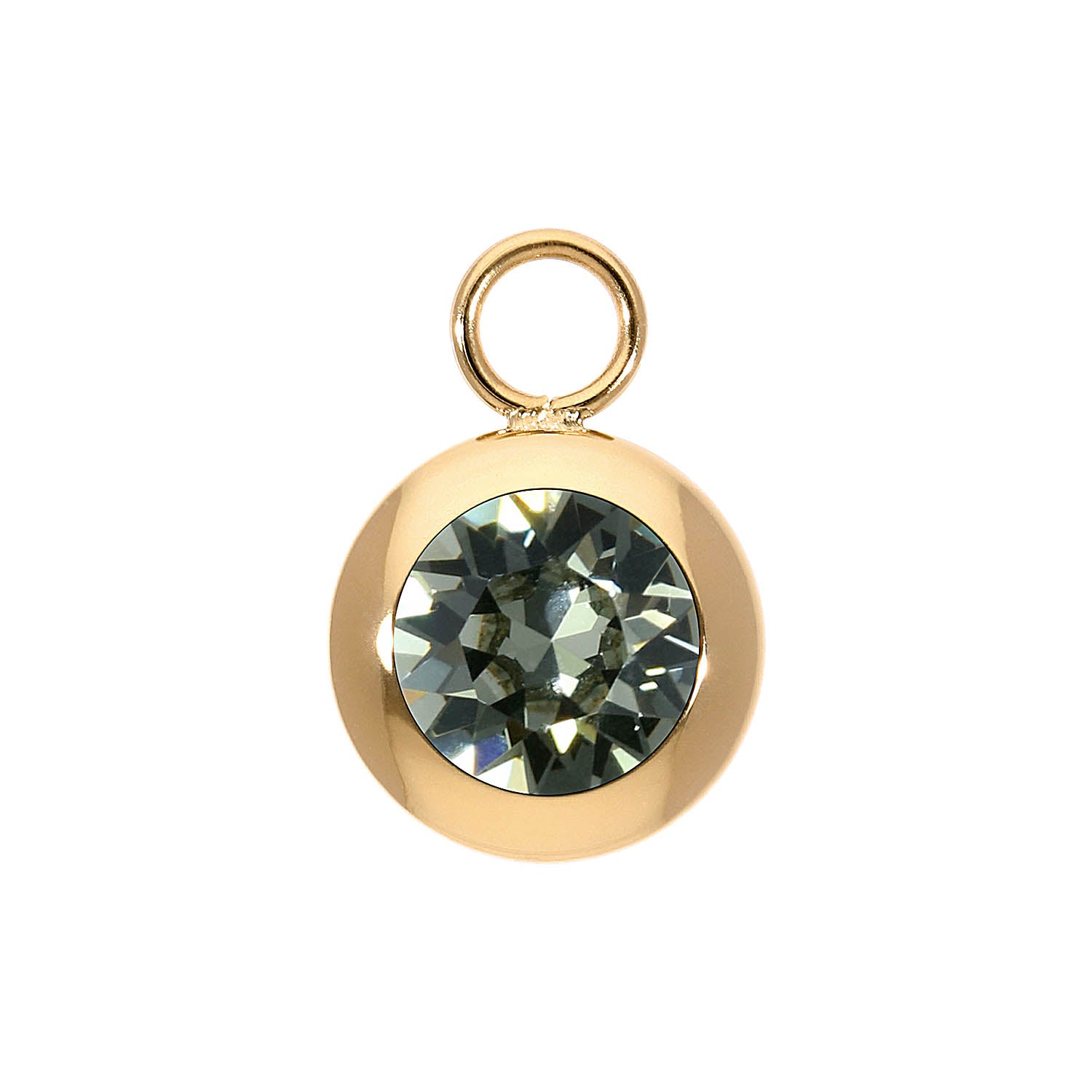 Tondo Charm 13 mm - Gold black diamond