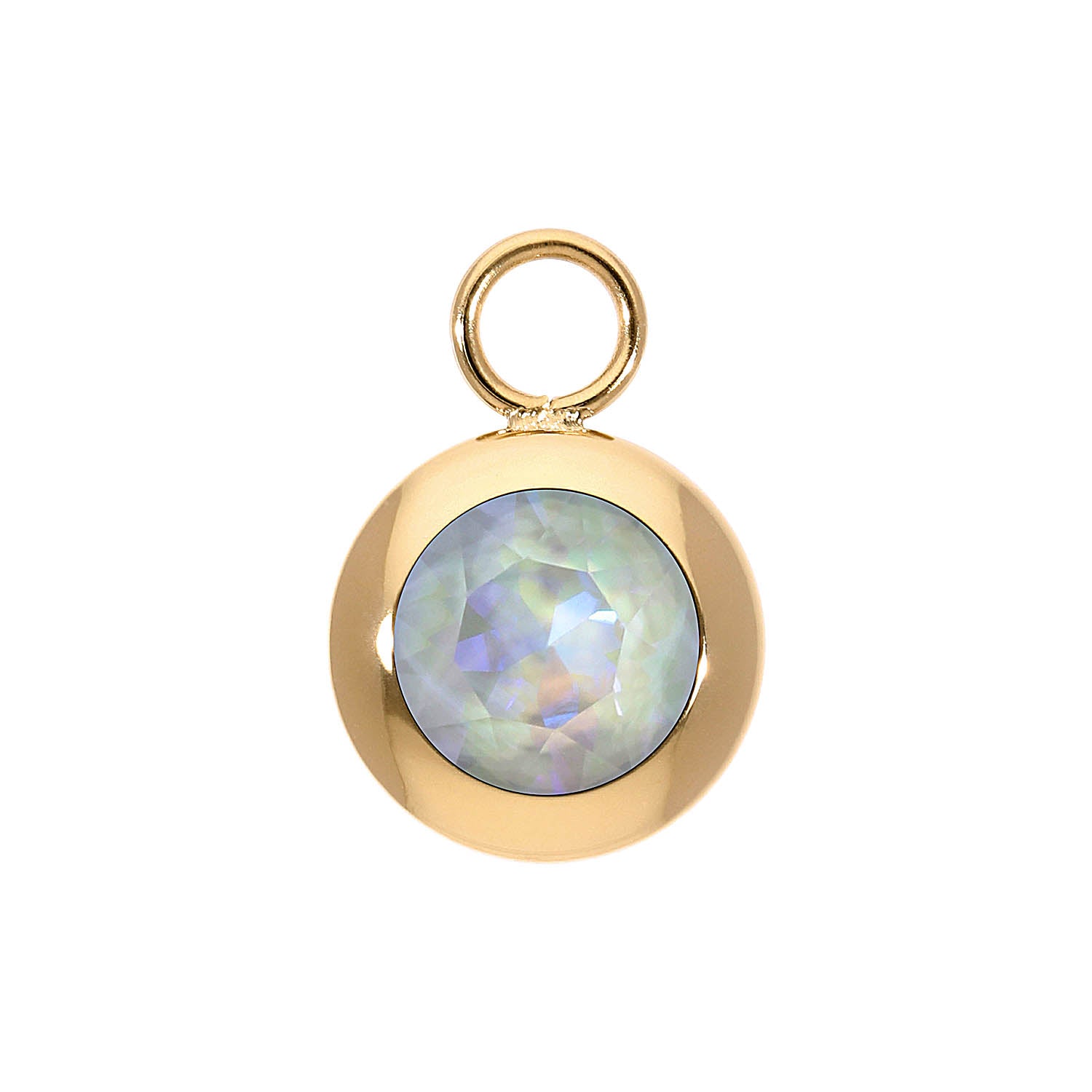 Tondo Charm 13 mm - Gold Crystal Serene Gray Delite