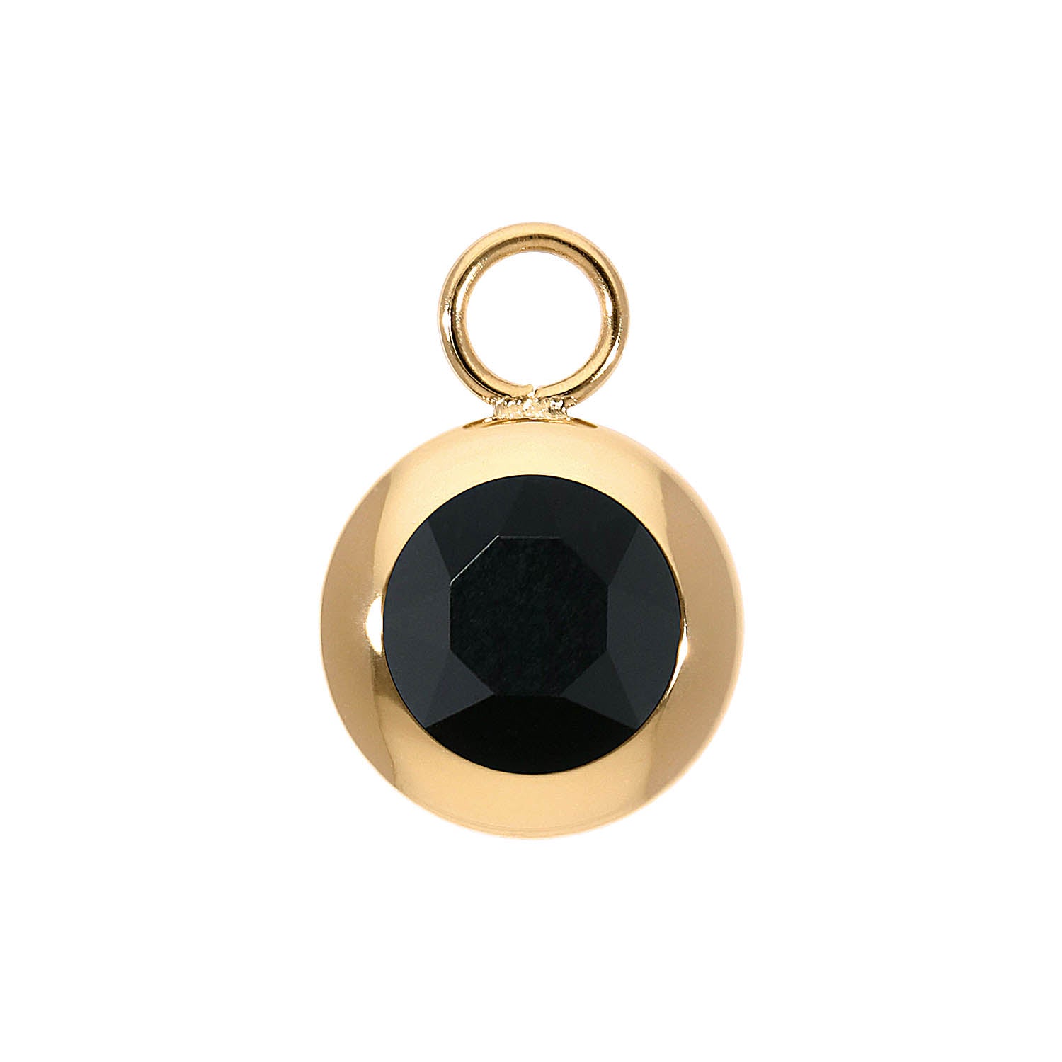 Tondo Charm 13 mm - Gold jet