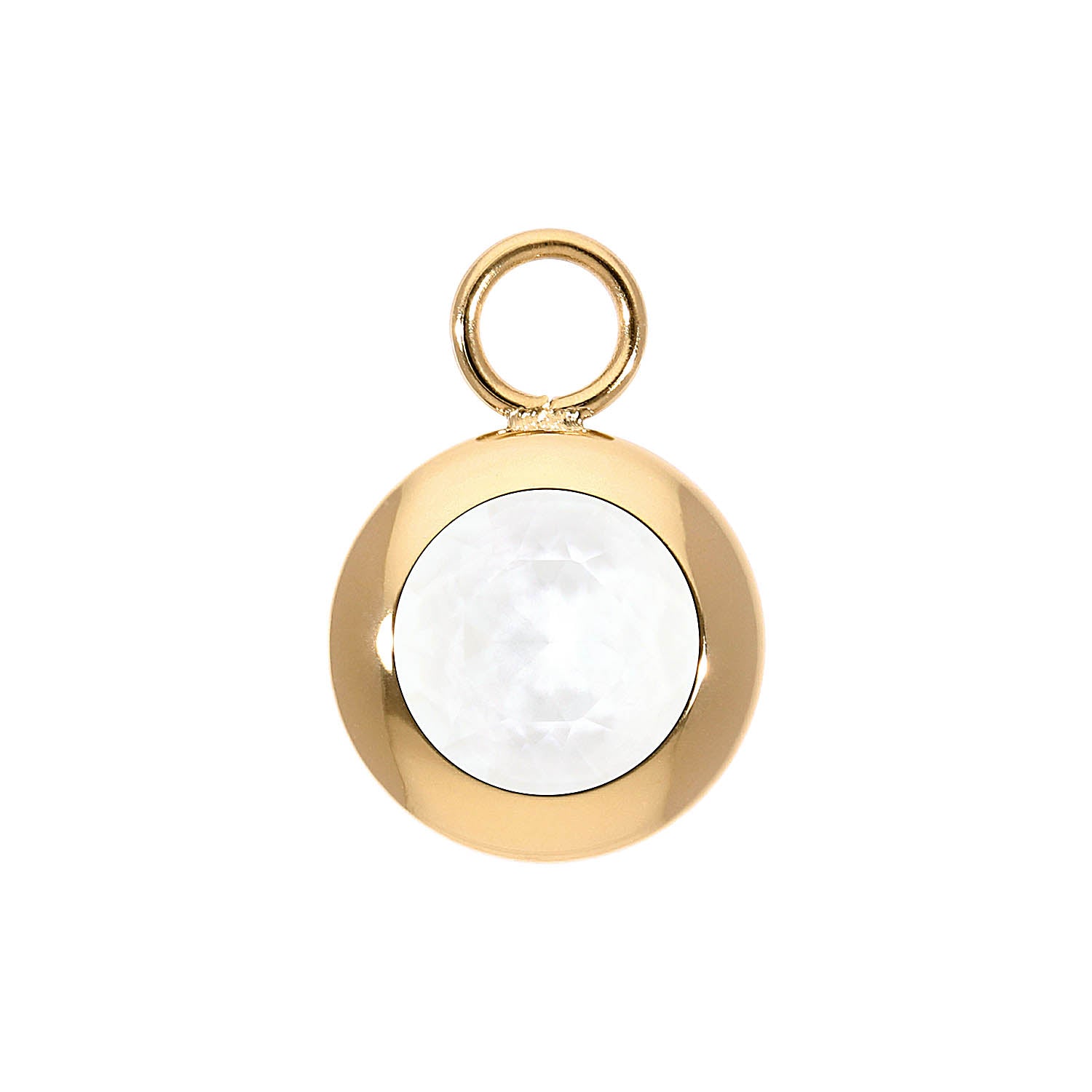 Tondo Charm 13 mm - Gold crystal electric white ignite