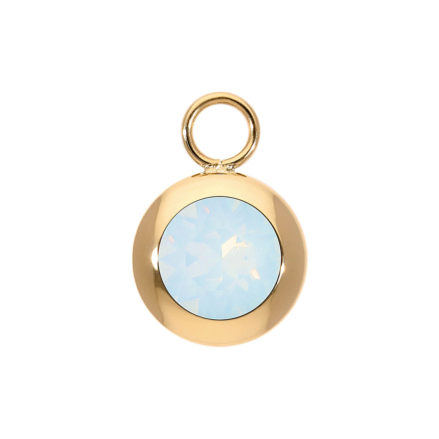 Tondo Charm 13 mm - Gold white opal
