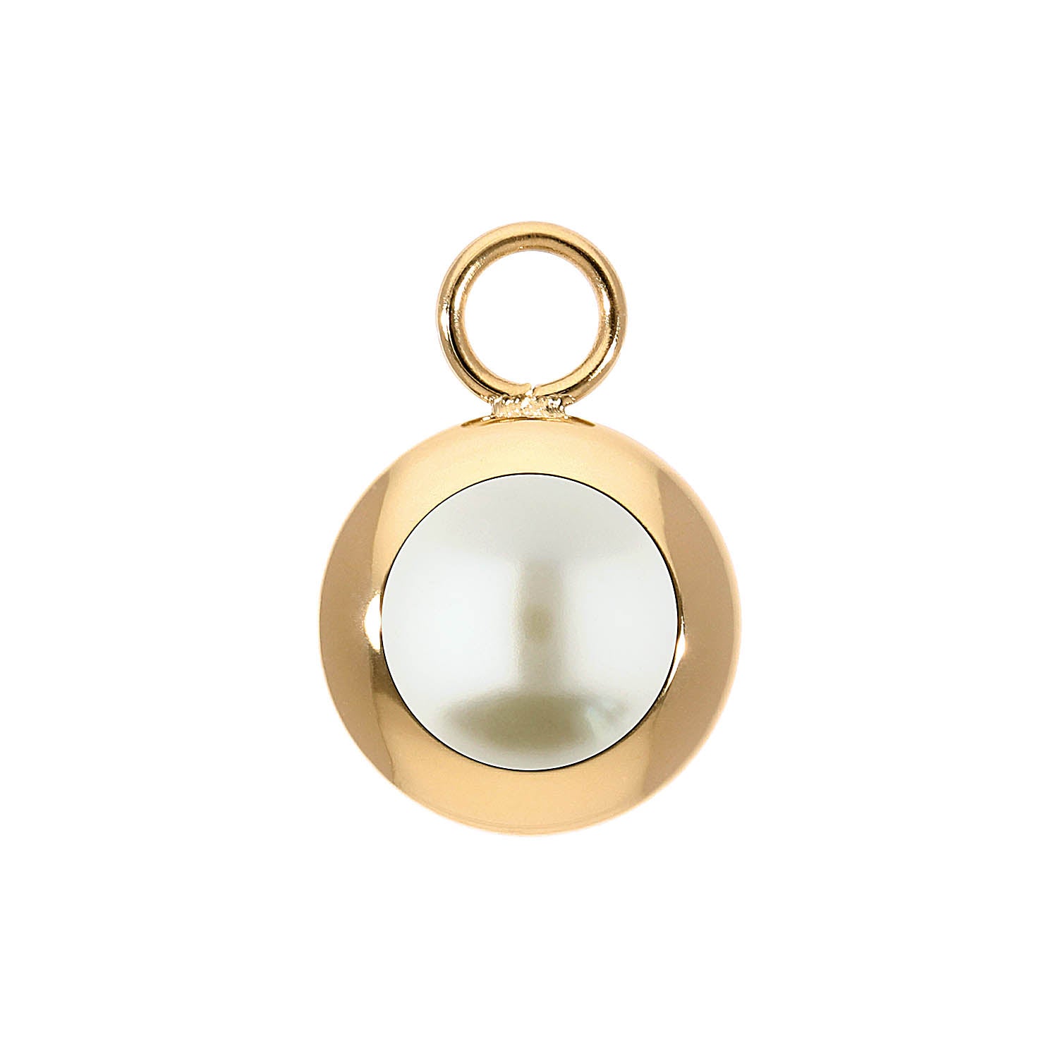Tondo Charm 13 mm - Gold cream pearl
