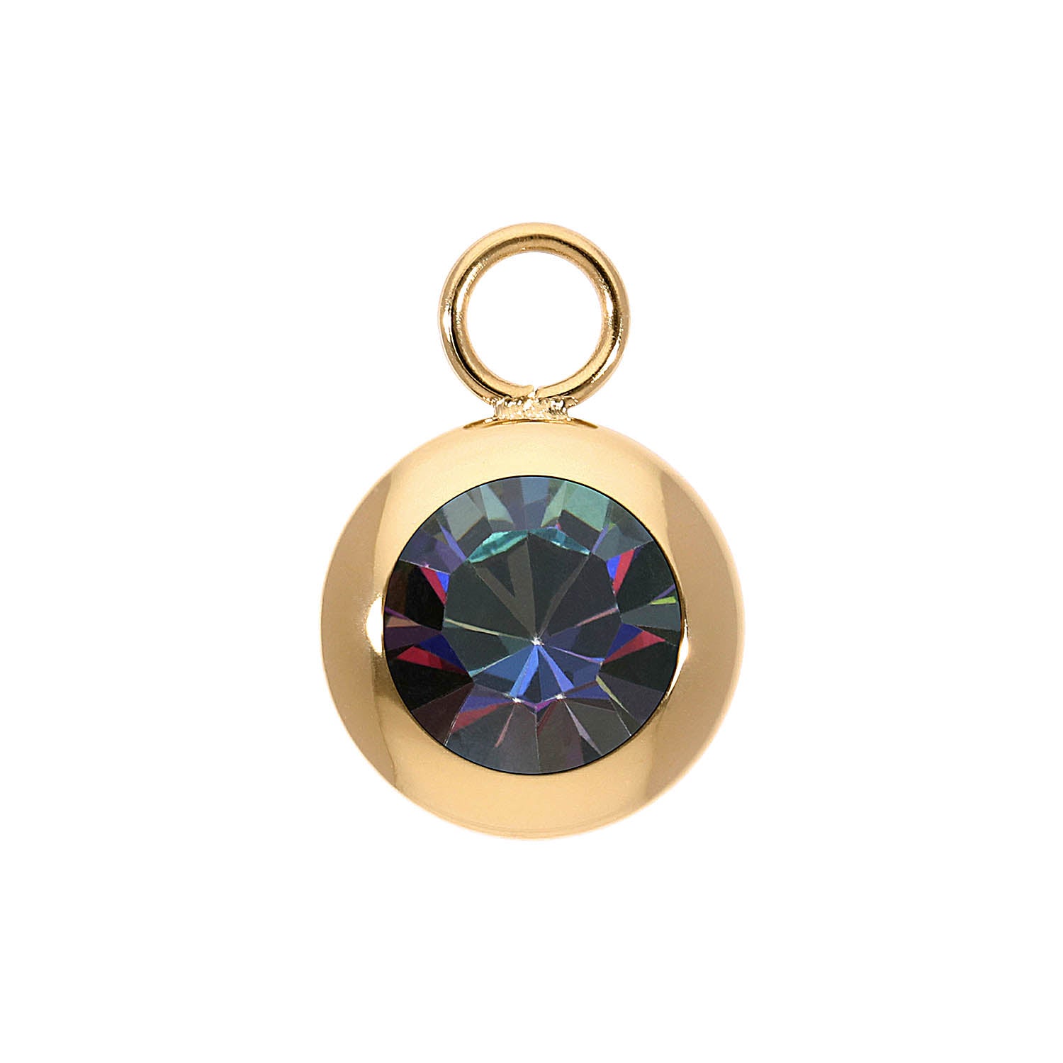 Tondo Charm 13 mm - Gold Crystal Vitrail Medium