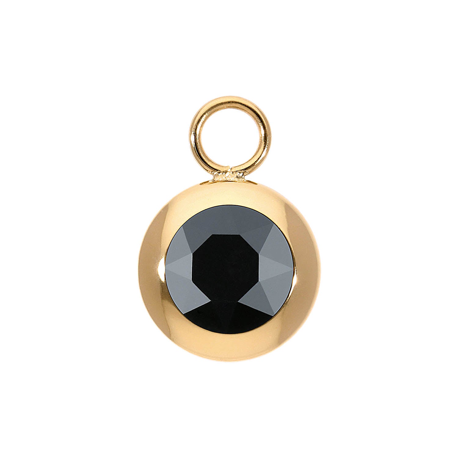 Tondo Charm 13 mm - Gold jet hematite