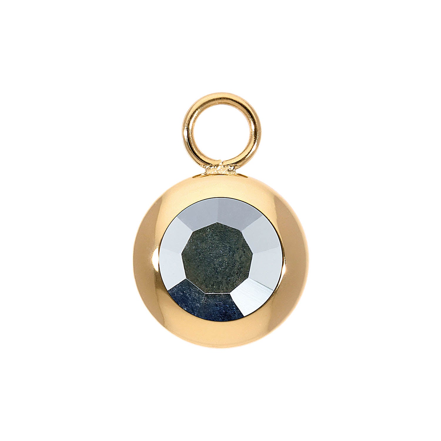 Tondo Charm 13 mm - Gold crystal labrador