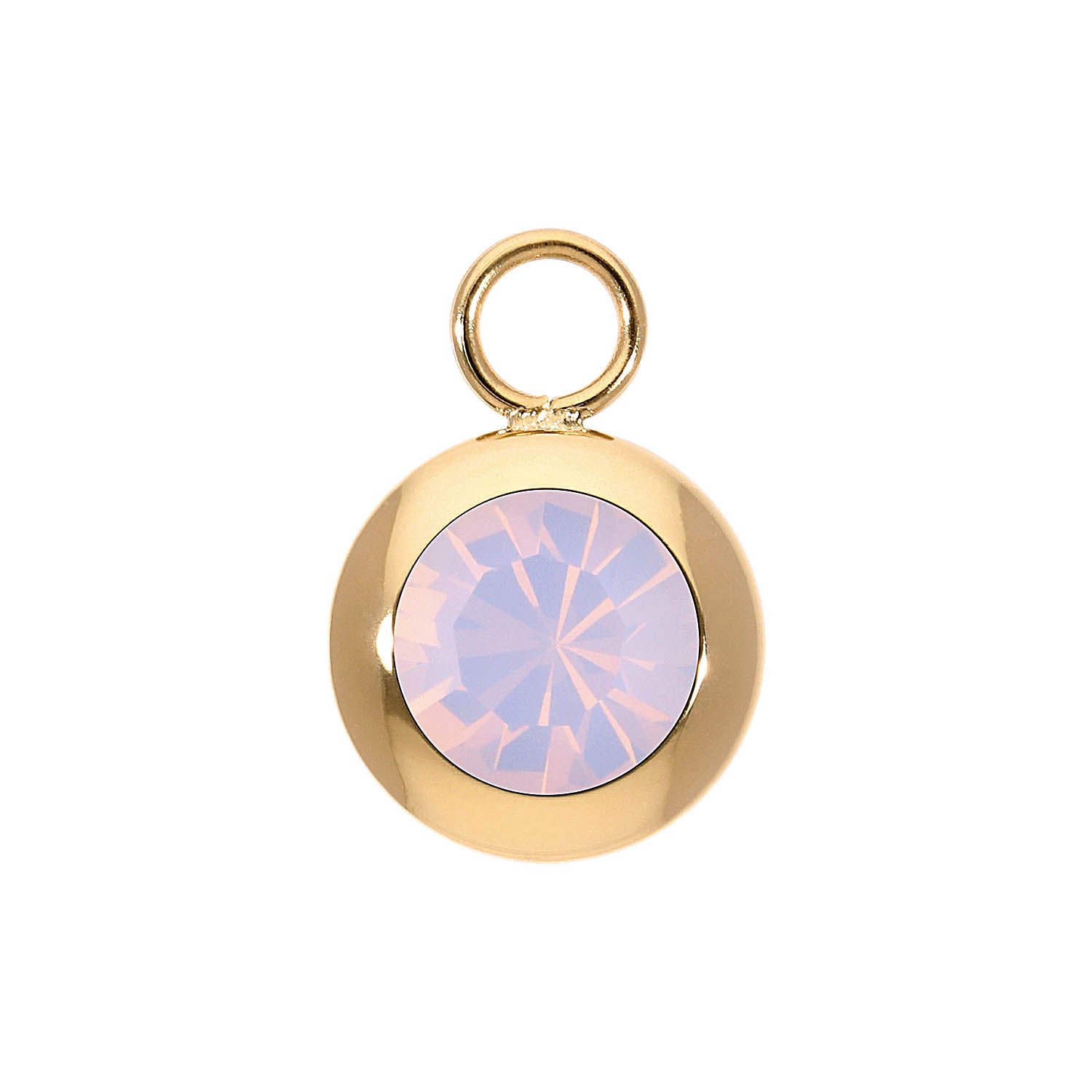 Tondo Charm 13 mm - Gold rose opal