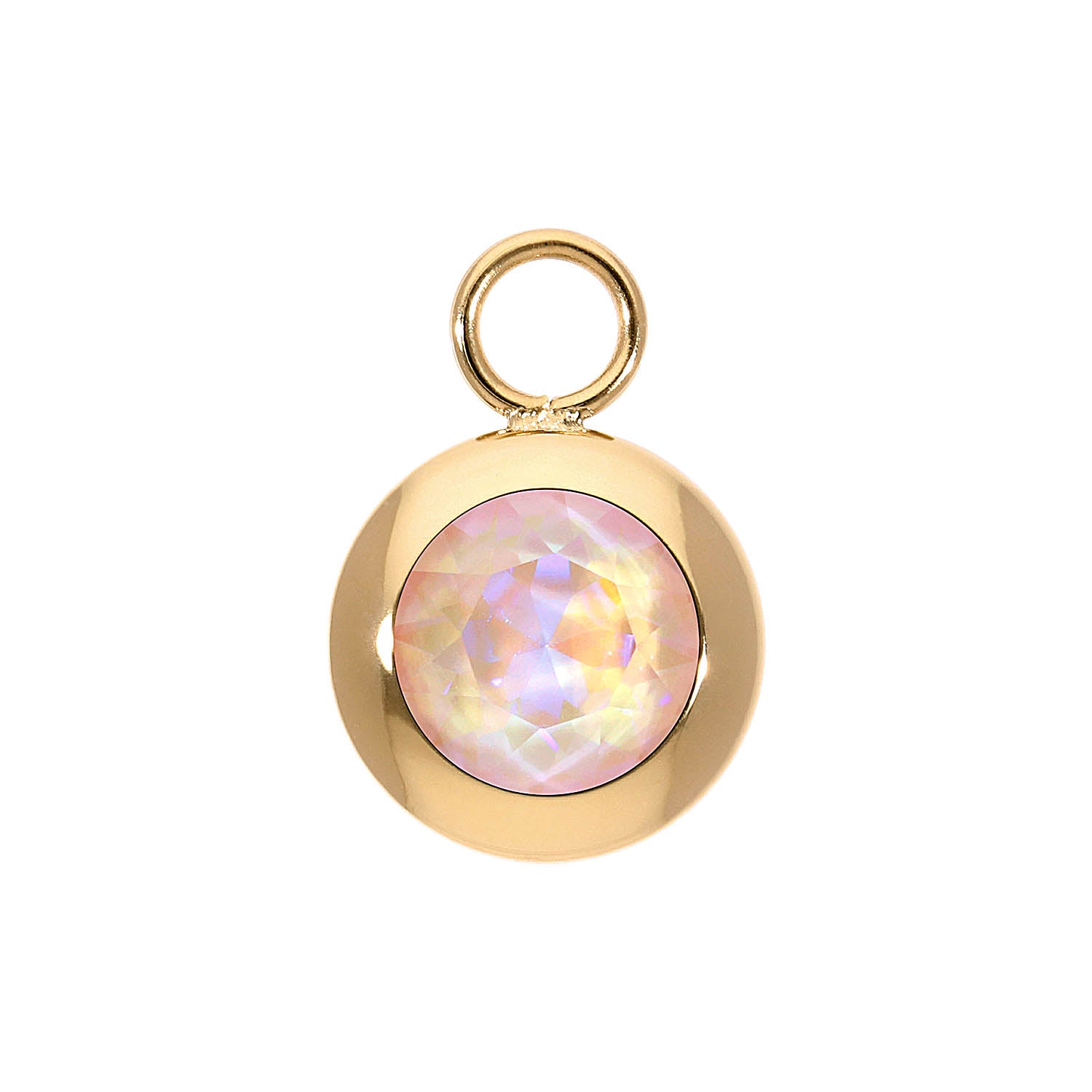 Tondo Charm 13 mm - Gold dusty pink delite