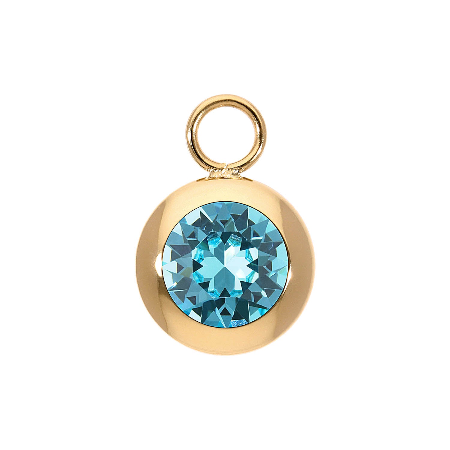 Tondo Charm 13 mm - Gold Light Turquoise