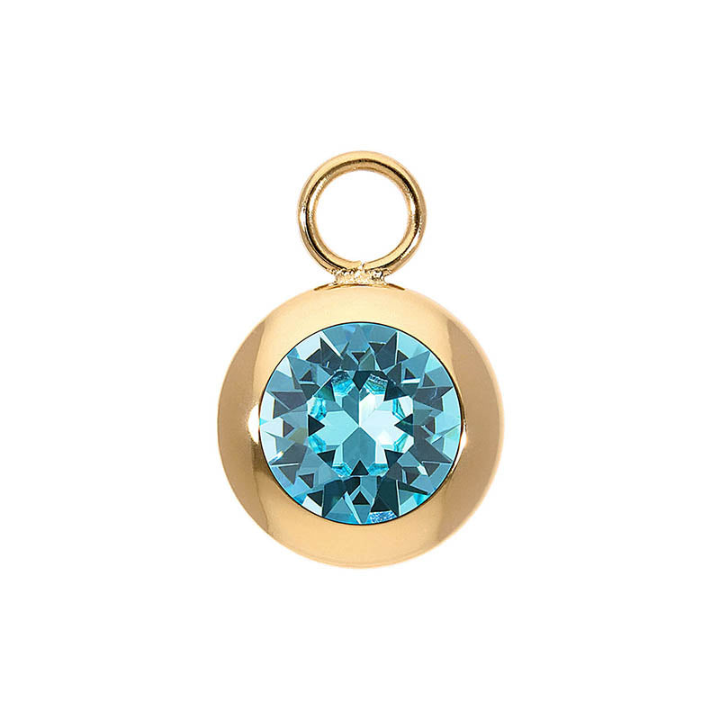 Tondo Charm 13 mm - Gold Light Turquoise