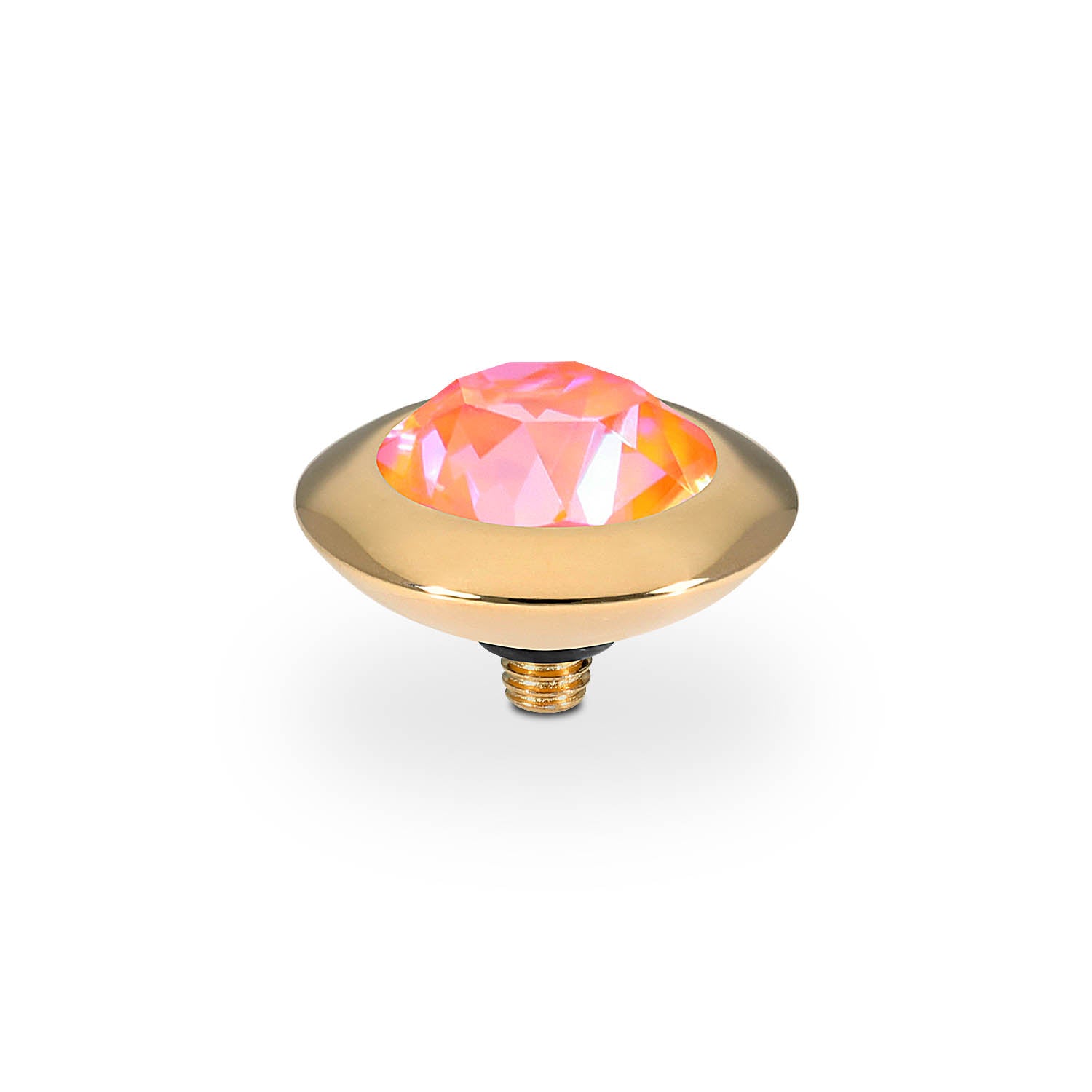 Tondo Top 13 mm - Gold crystal orange glow delite