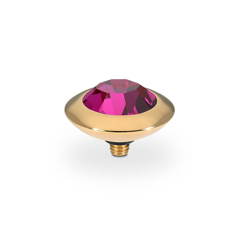 Tondo Top 13 mm - Gold fuchsia