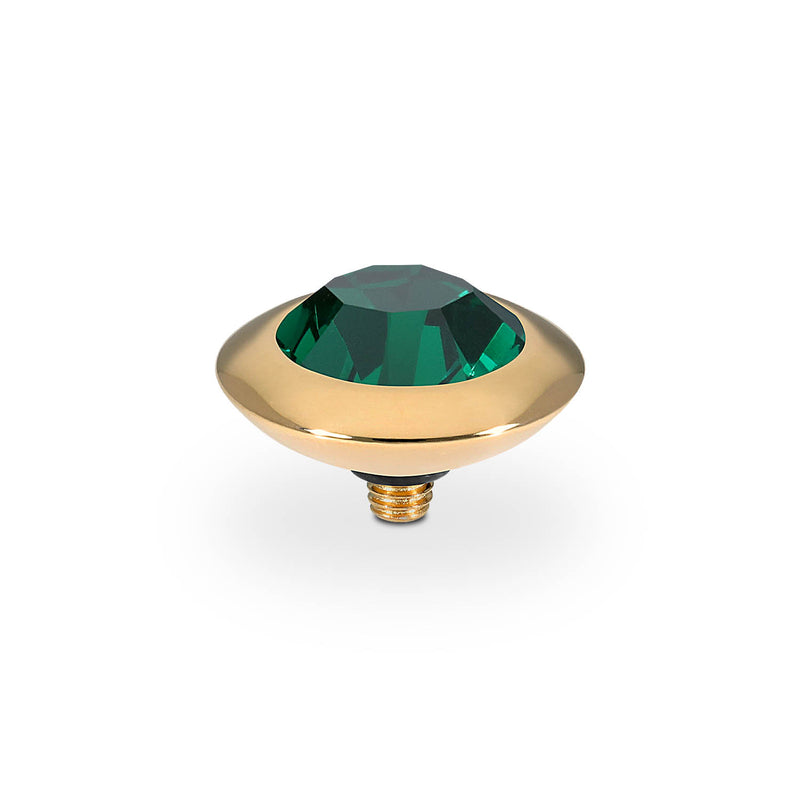 Tondo Top 13 mm - Gold emerald