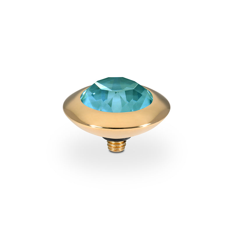 Tondo Top 13 mm - Gold Crystal Pine Green Ignite