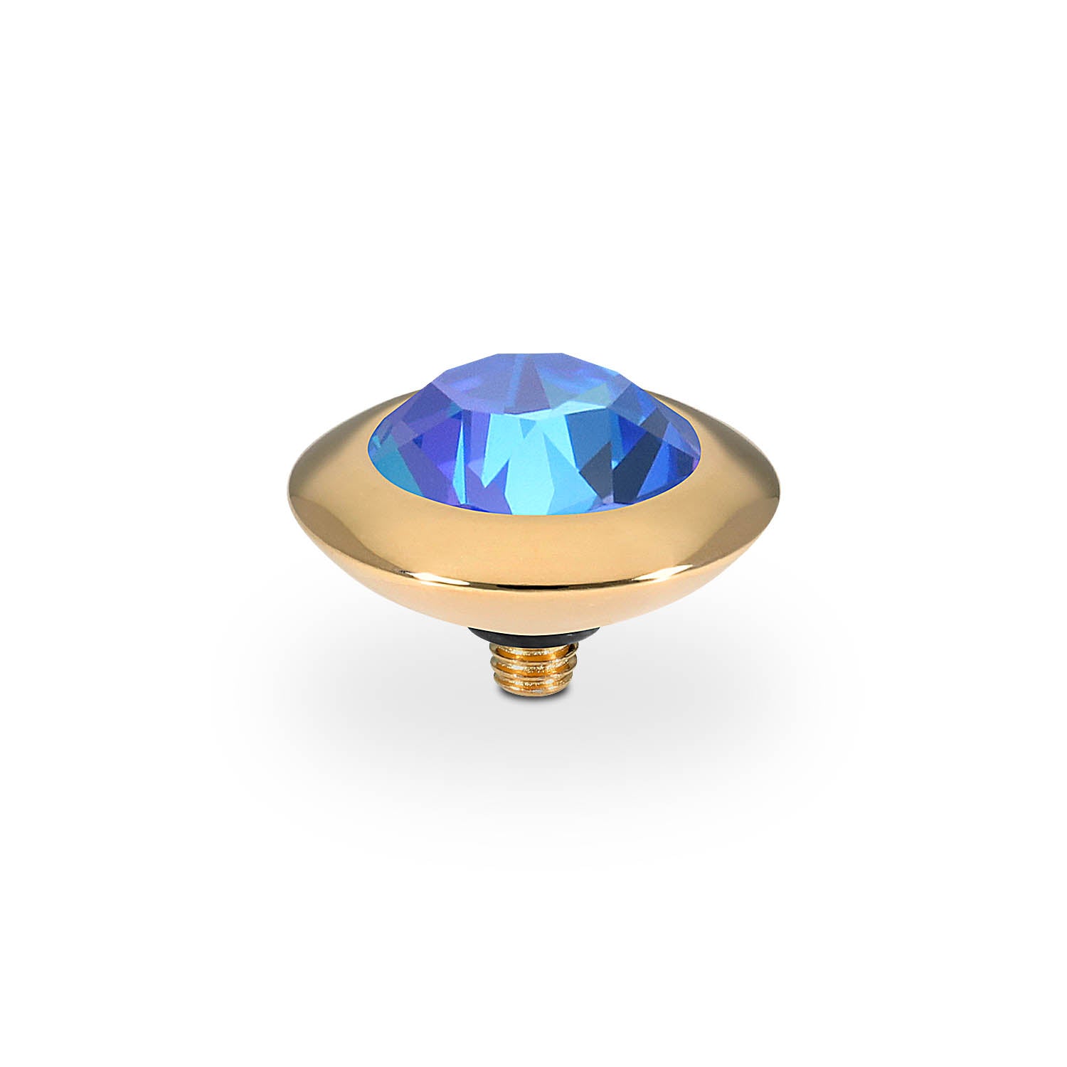 Tondo Top 13 mm - Gold royal blue delite