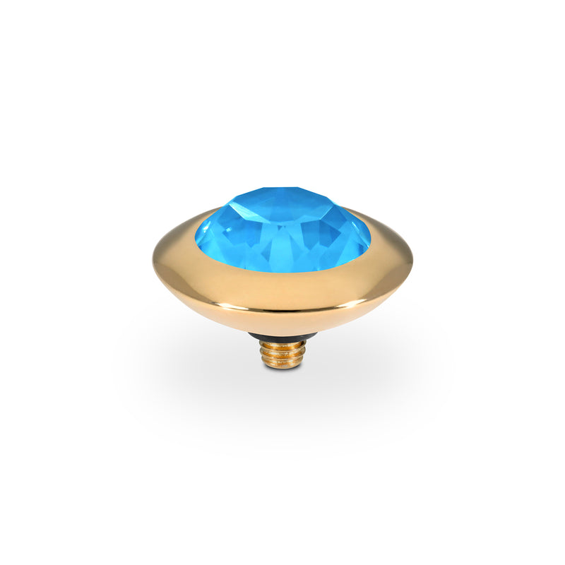 Tondo Top 13 mm - Gold Crystal Electric Blue Ignite
