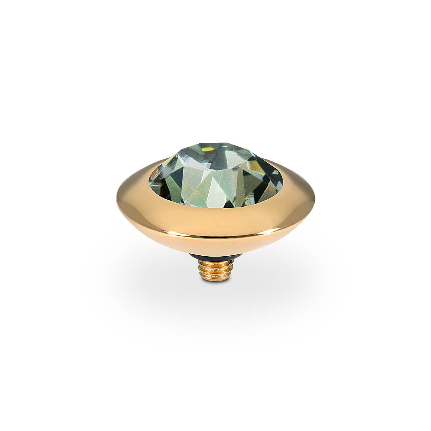 Tondo Top 13 mm - Gold black diamond