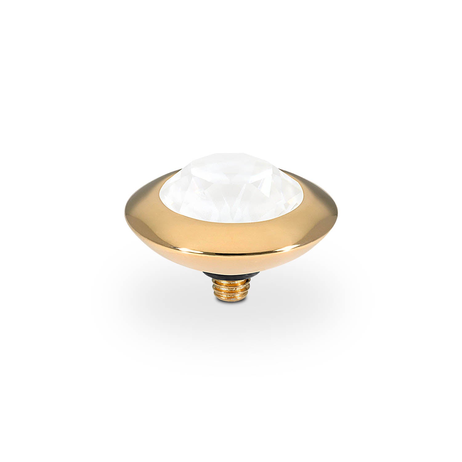 Tondo Top 13 mm - Gold crystal electric white ignite