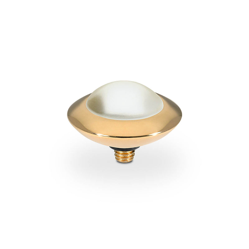 Tondo Top 13 mm - Gold cream pearl