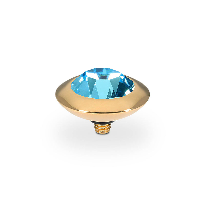 Tondo Top 13 mm - Gold aquamarine
