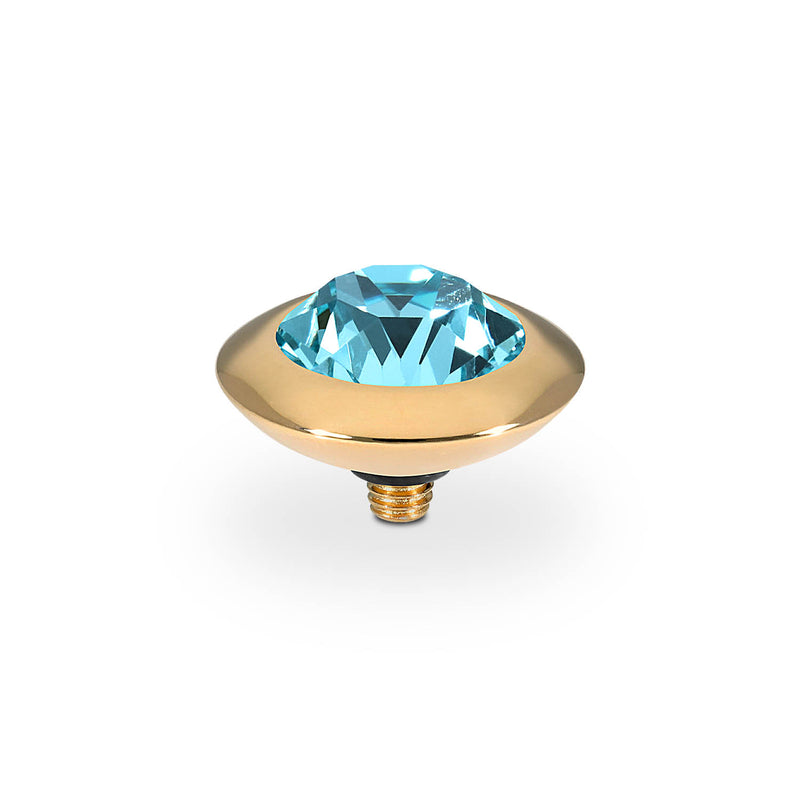 Tondo Top 13 mm - Gold Light Turquoise