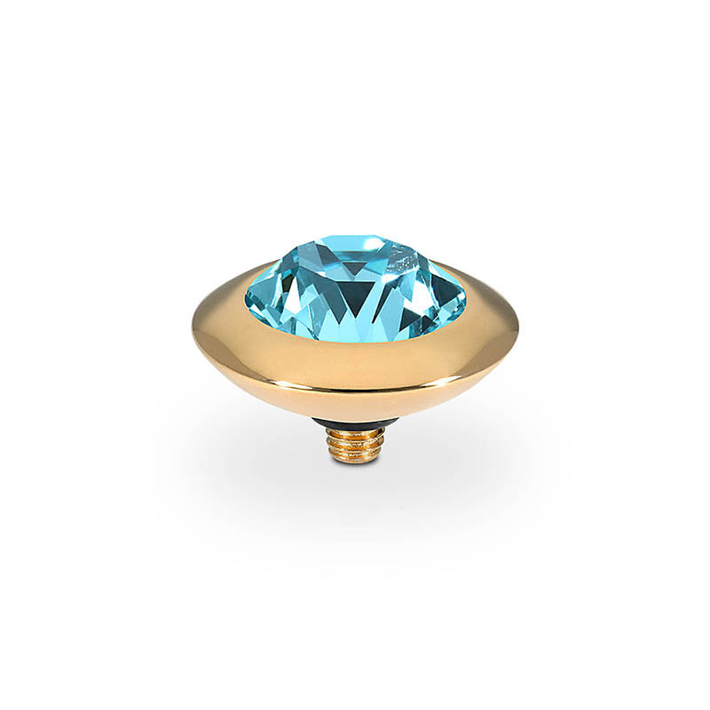 Tondo Top 13 mm - Gold Light Turquoise