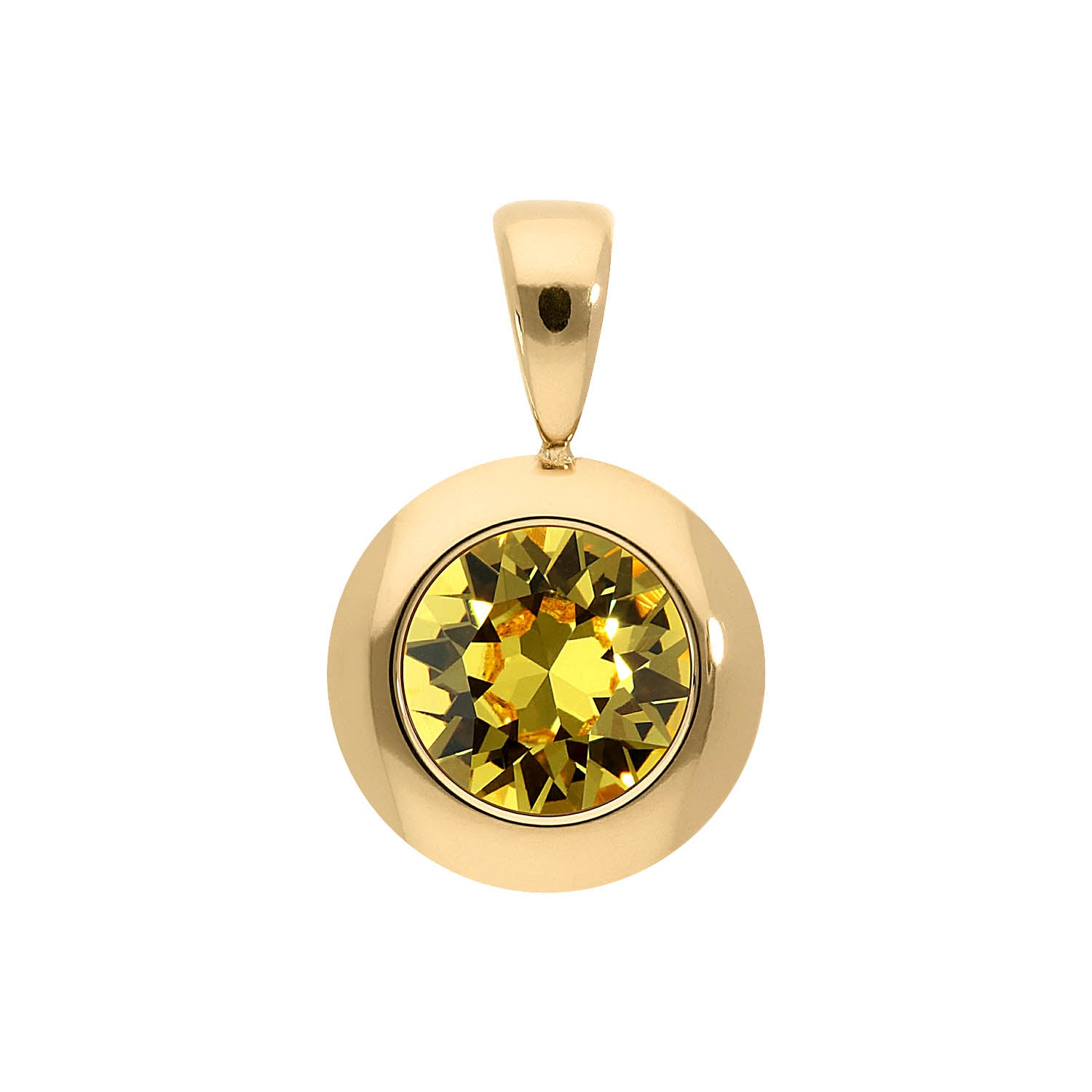 Tondo Anhänger 13 mm - Gold light topaz