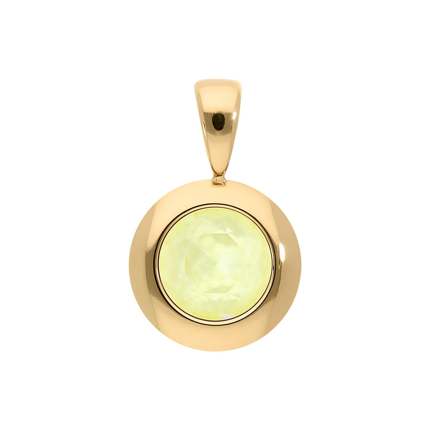 Tondo Anhänger 13 mm - Gold crystal soft yellow ignite