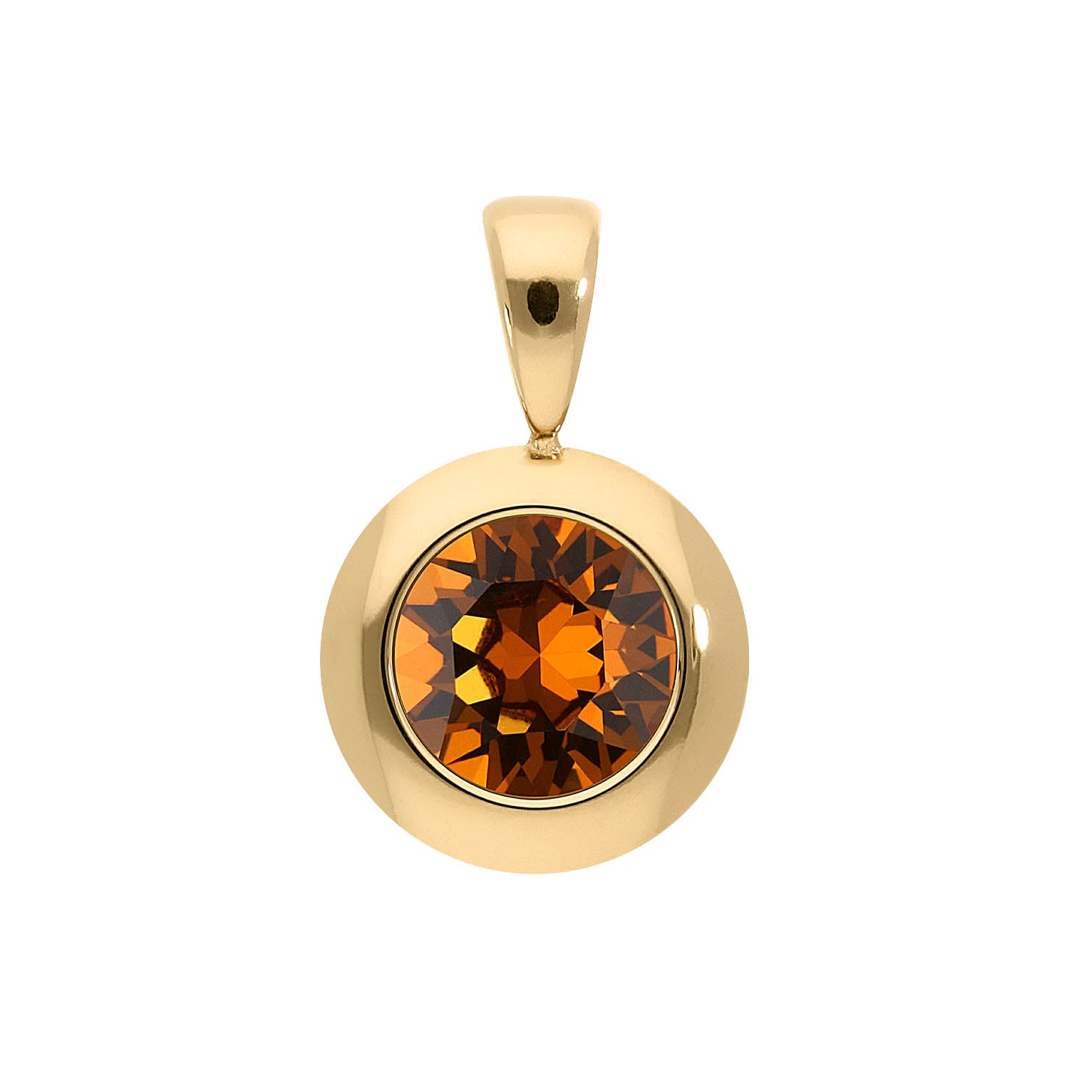 Tondo Anhänger 13 mm - Gold light amber