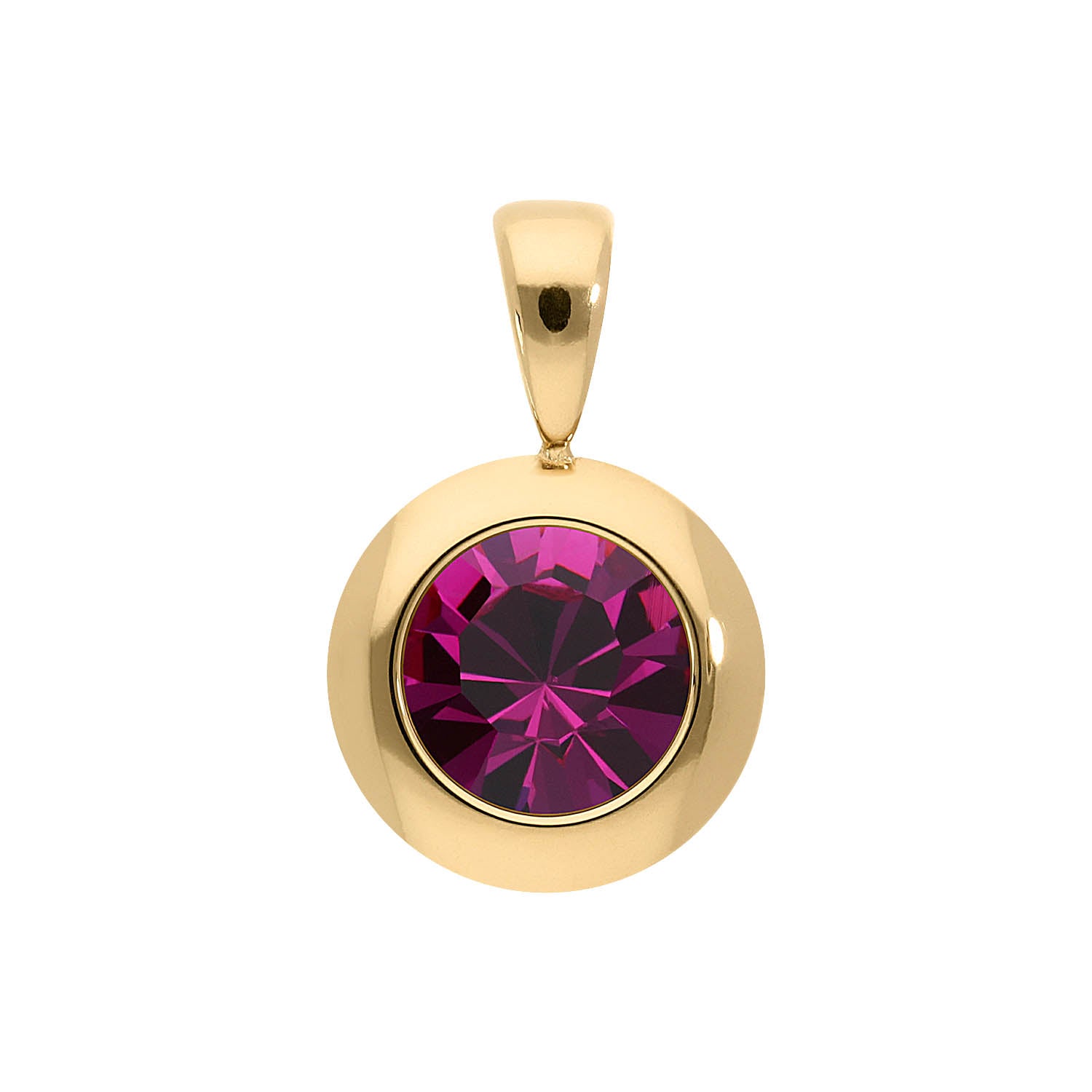 Tondo Anhänger 13 mm - Gold fuchsia