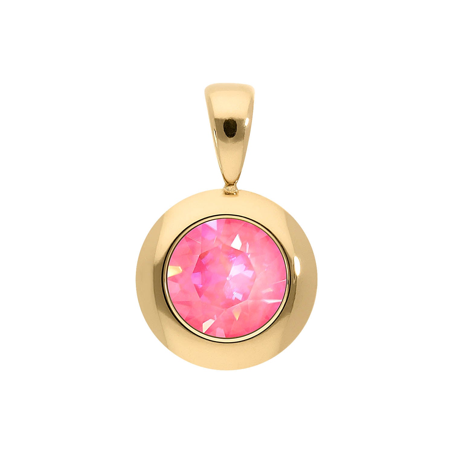 Tondo Anhänger 13 mm - Gold lotus pink delite