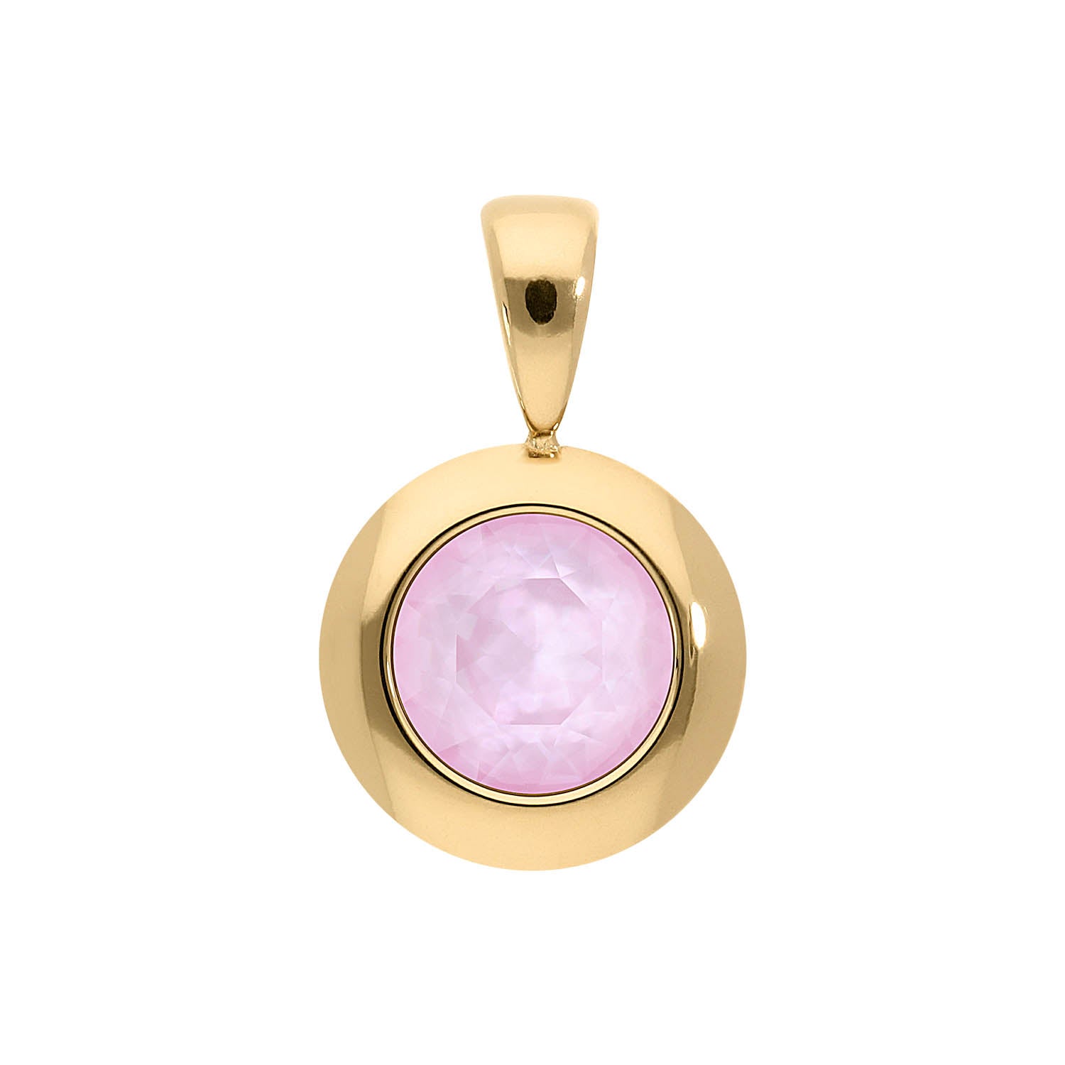 Tondo Anhänger 13 mm - Gold crystal soft rose ignite