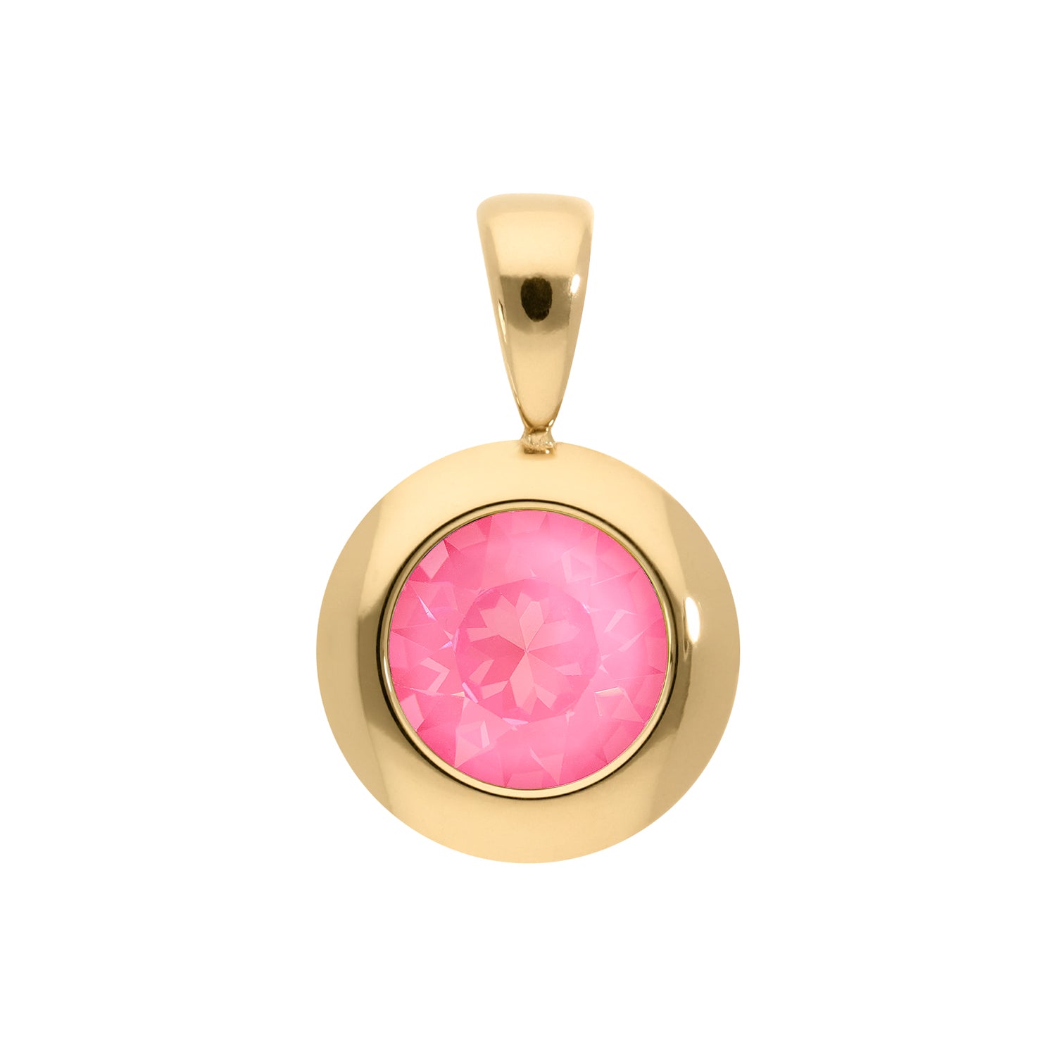 Tondo Anhänger 13 mm - Gold Crystal Dahlia Ignite