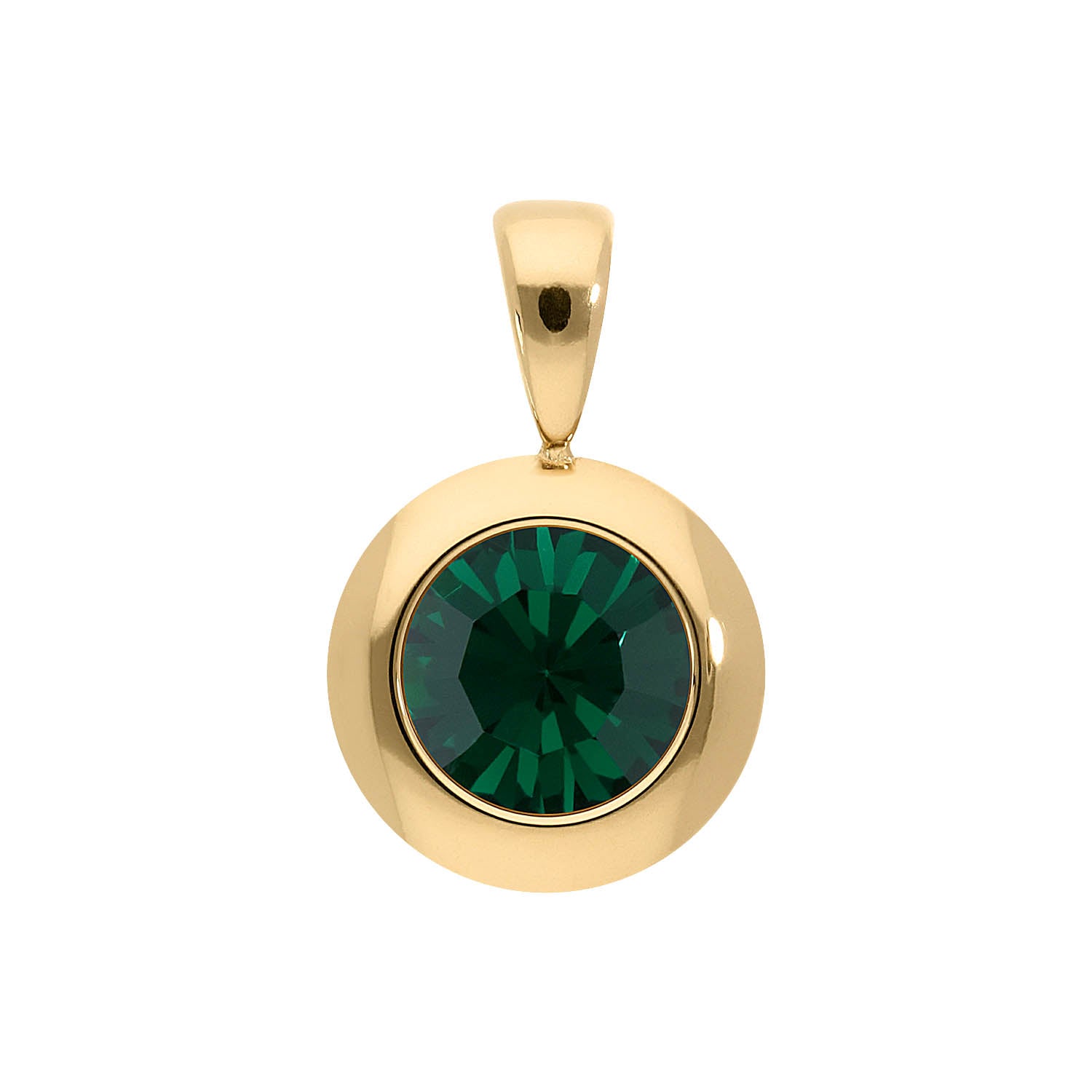 Tondo Anhänger 13 mm - Gold emerald
