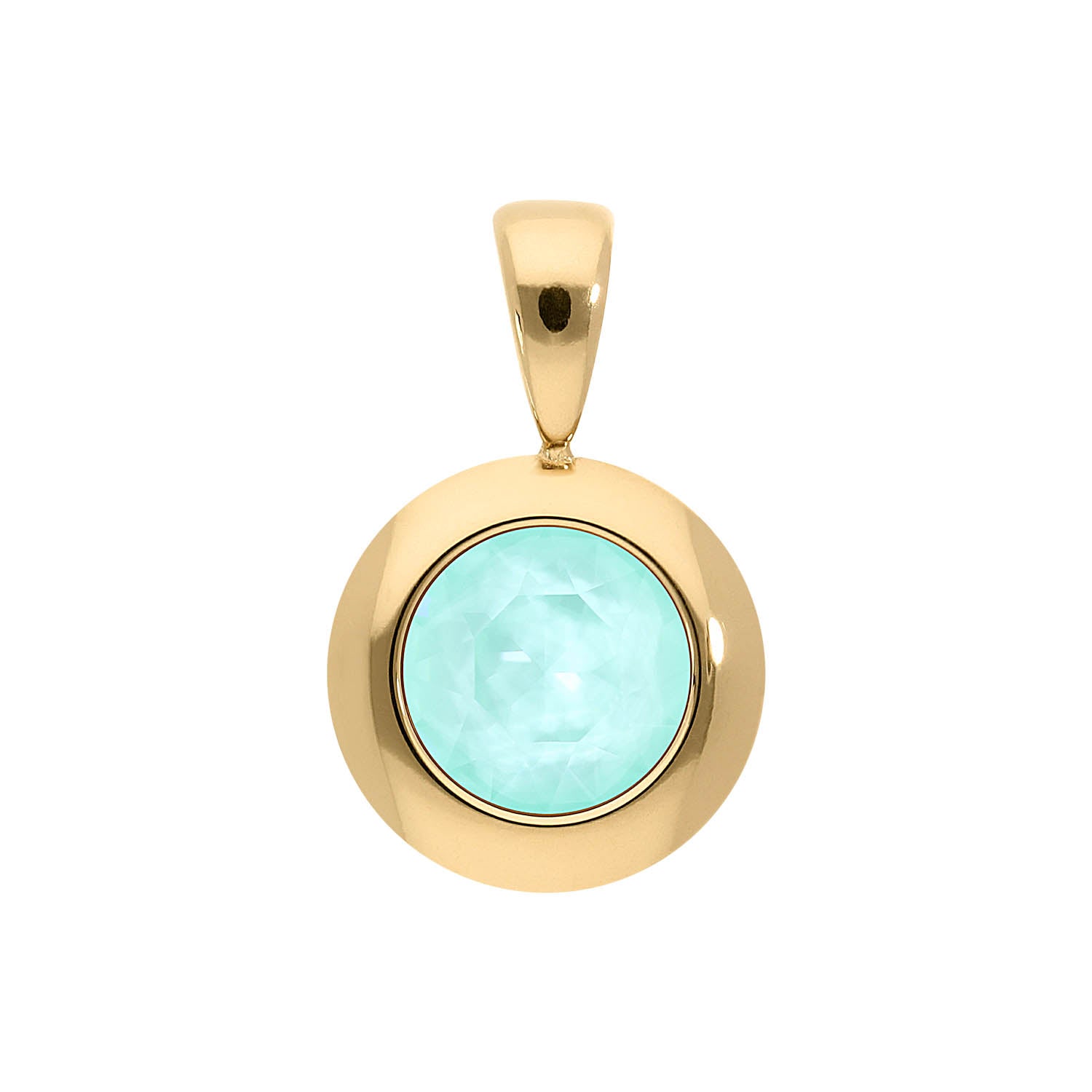 Tondo Anhänger 13 mm - Gold crystal soft mint ignite