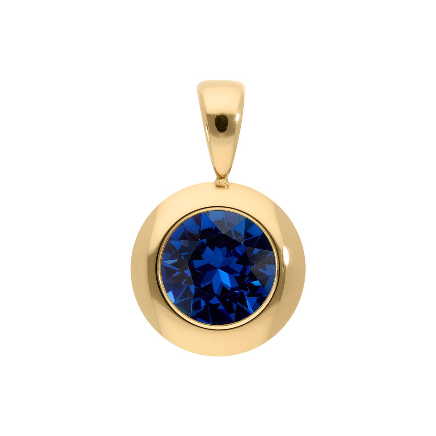 Tondo Anhänger 13 mm - Gold ReCreated Dark Sapphire