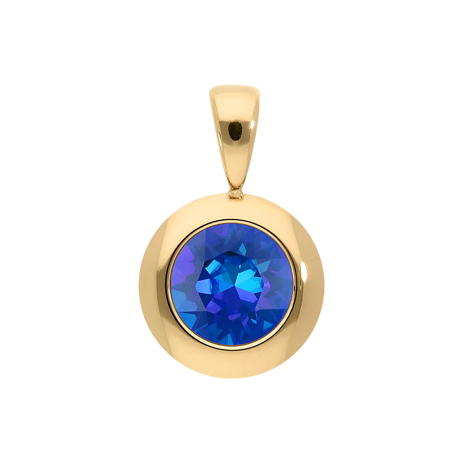 Tondo Anhänger 13 mm - Gold royal blue delite