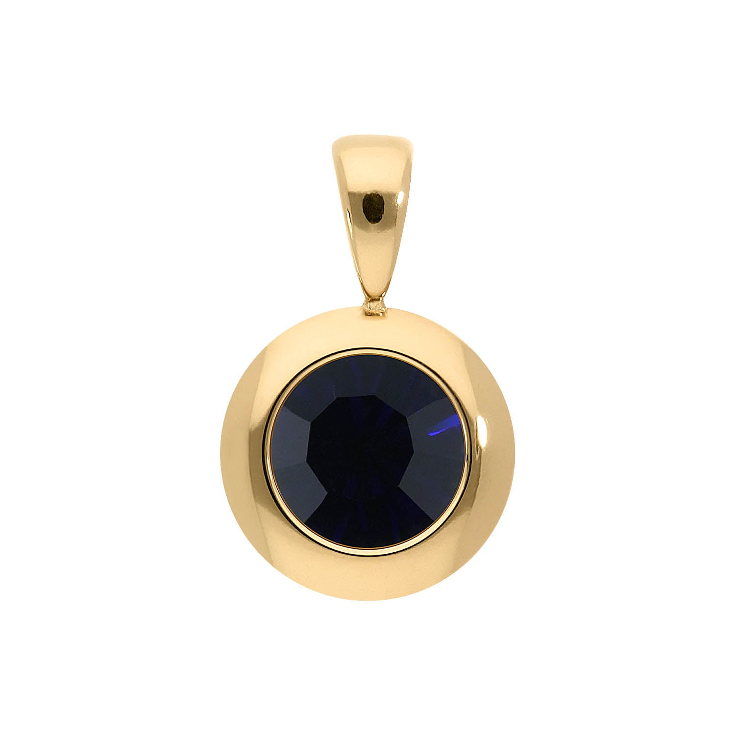 Tondo Anhänger 13 mm - Gold Dark Indigo