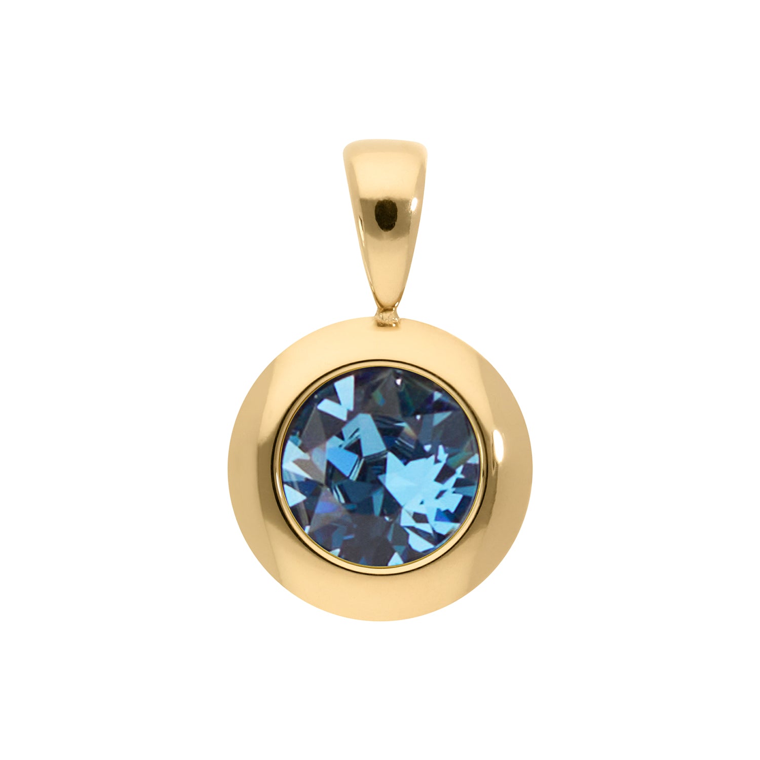 Tondo Anhänger 13 mm - Gold Denim Blue