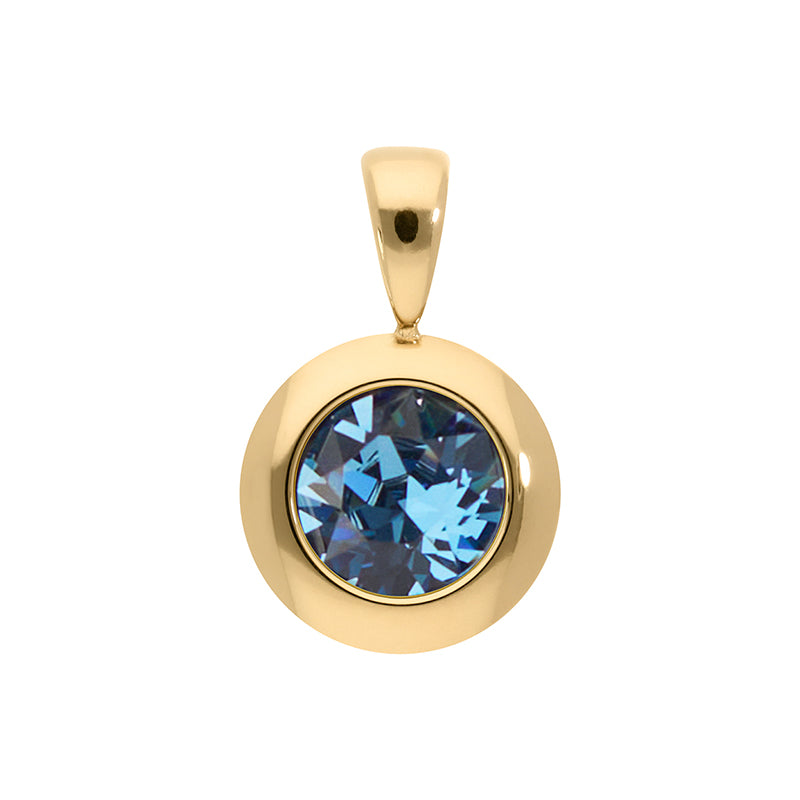 Tondo Anhänger 13 mm - Gold Denim Blue