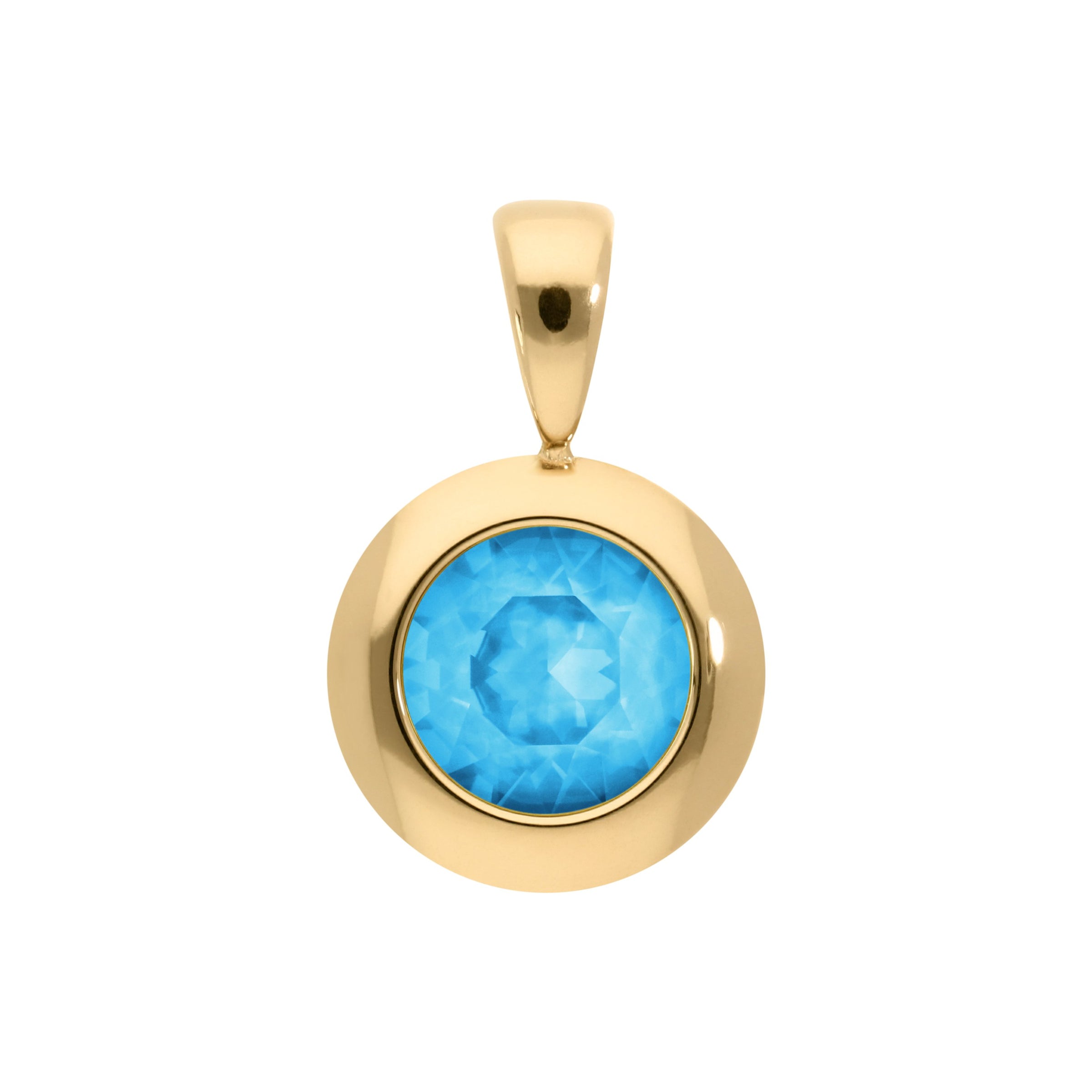 Tondo Anhänger 13 mm - Gold Crystal Electric Blue Ignite